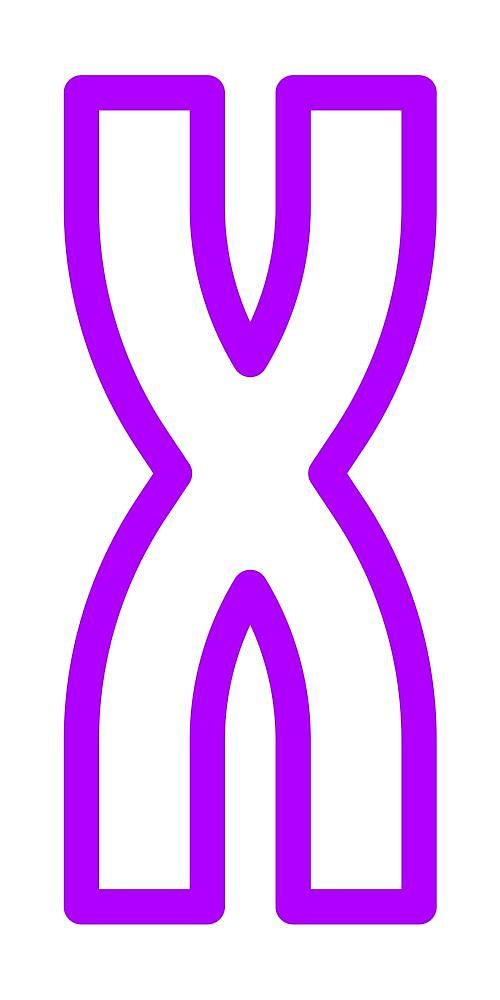 font bright, alphabet from colored outline, letter x. font brigh
