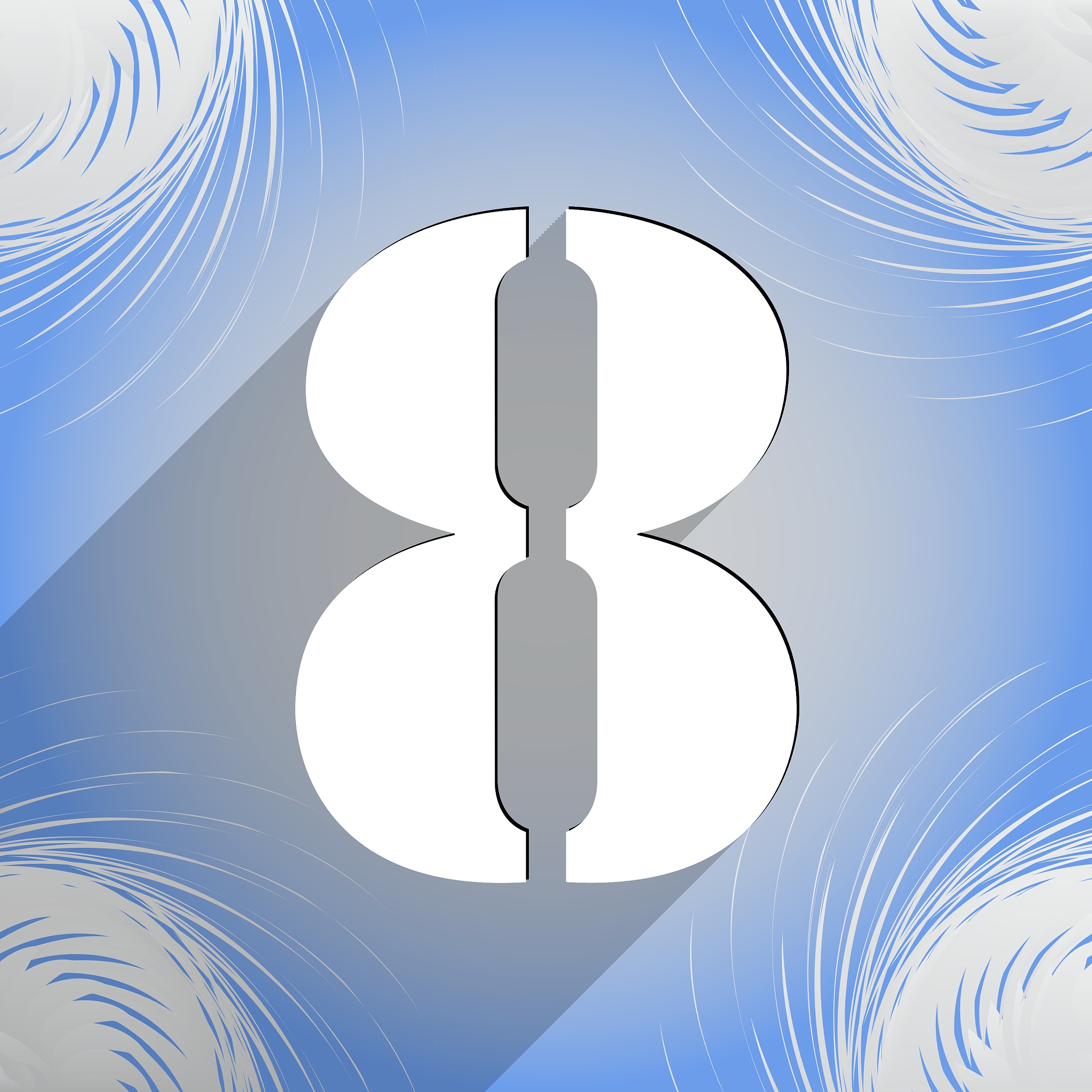 number eight icon symbol flat modern web design