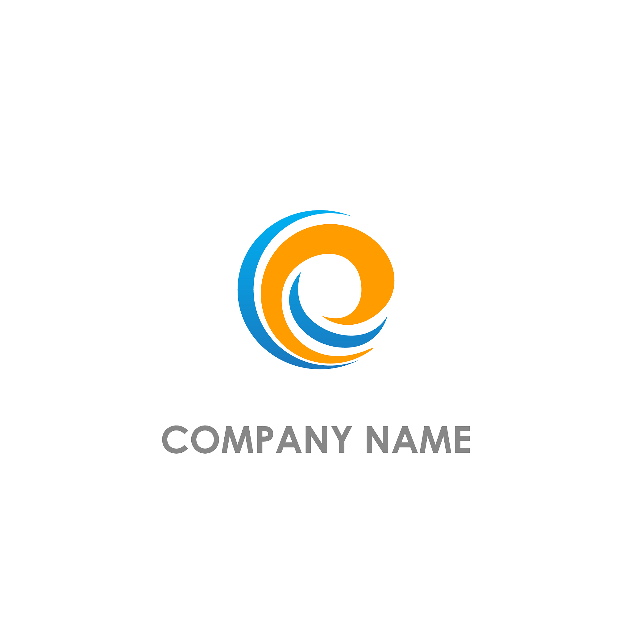 circle curve e initial abstract logo