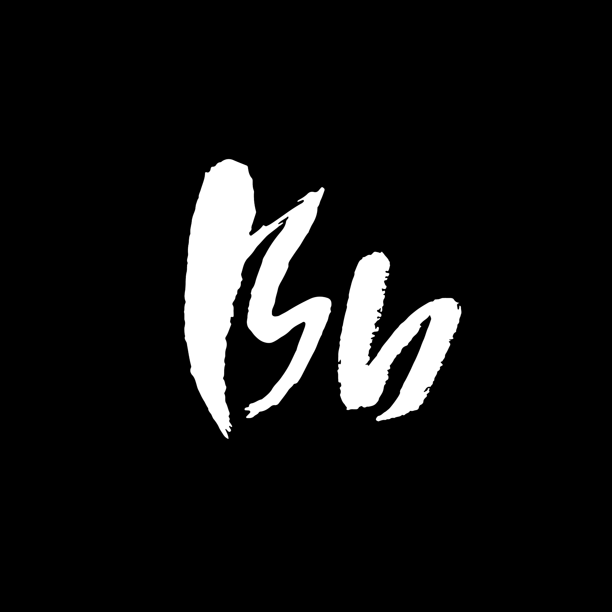 letter b handwritten by dry brush rough strokes