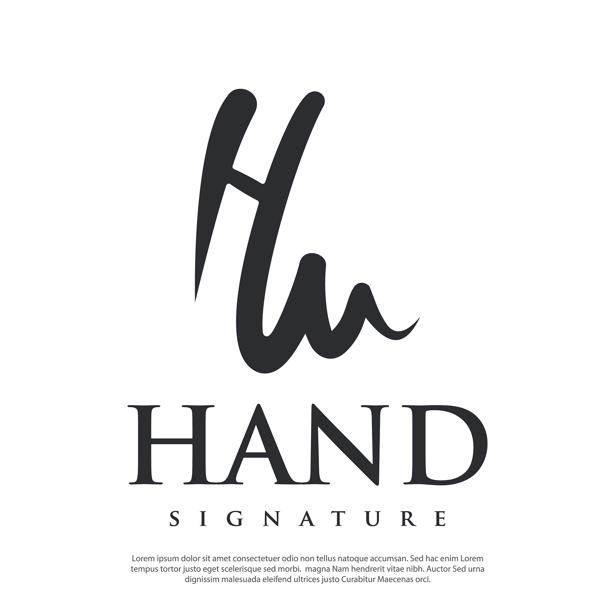 logo initials h handwriting