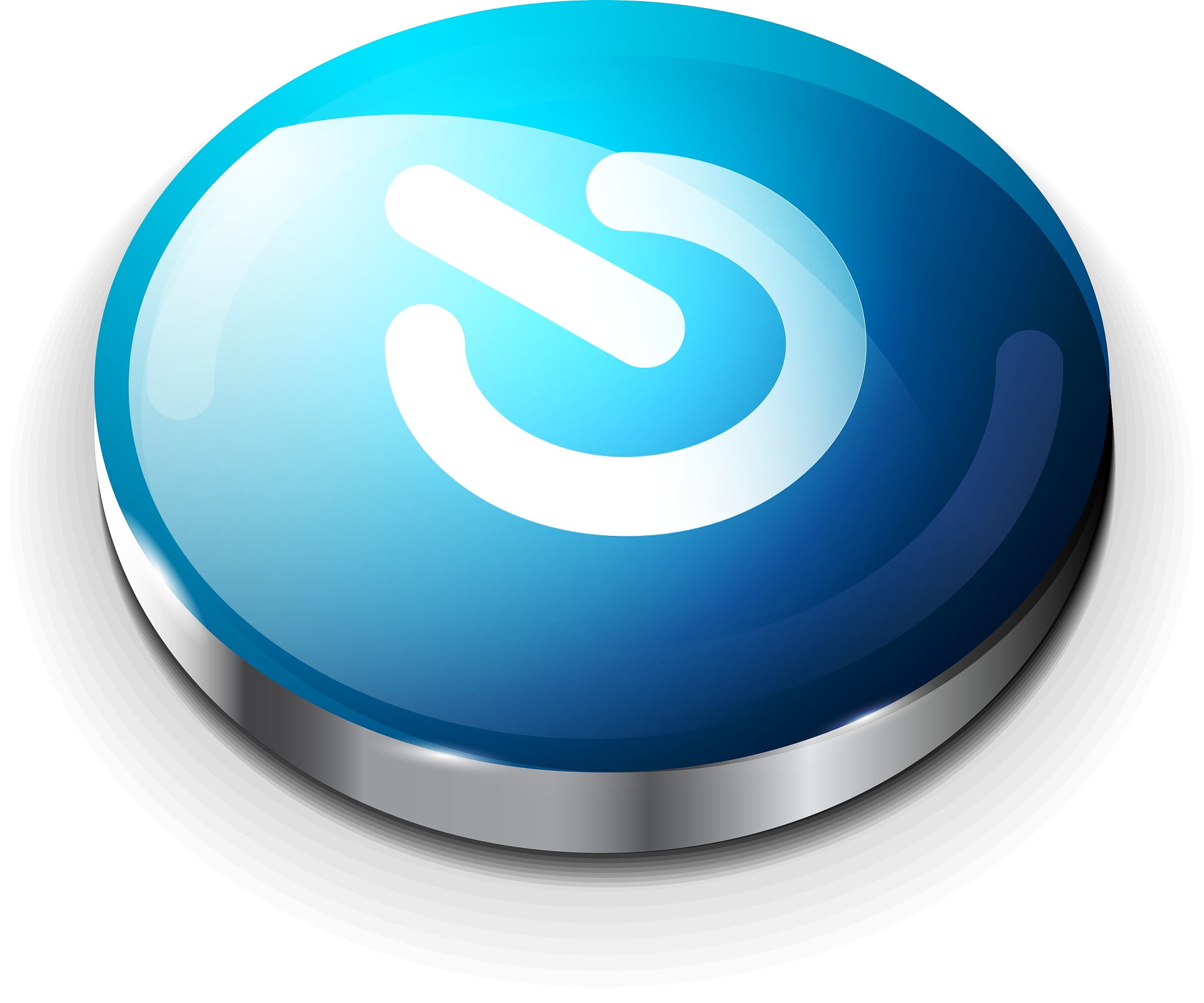 blue glossy power button icon