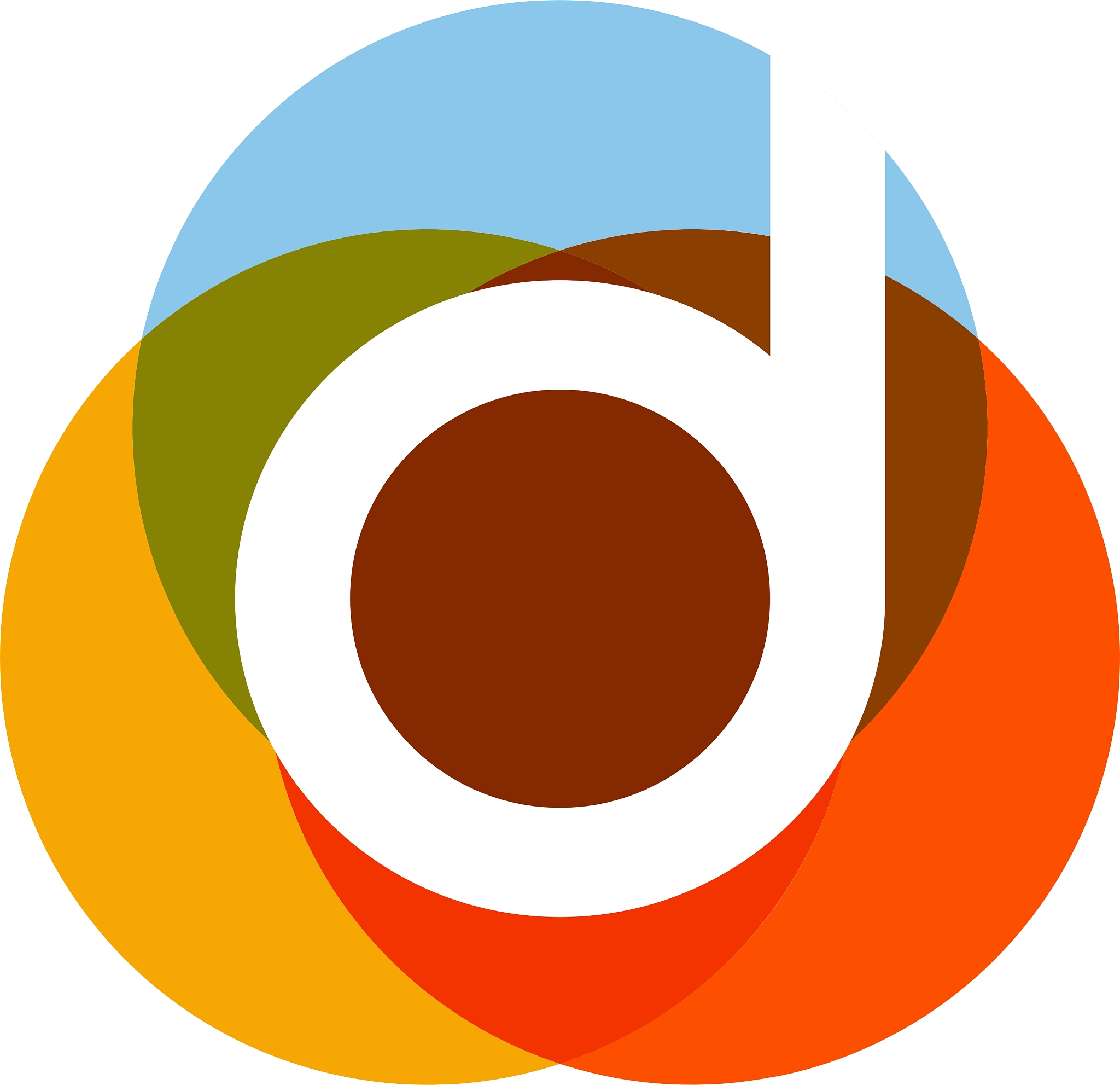color letter d logo icon design