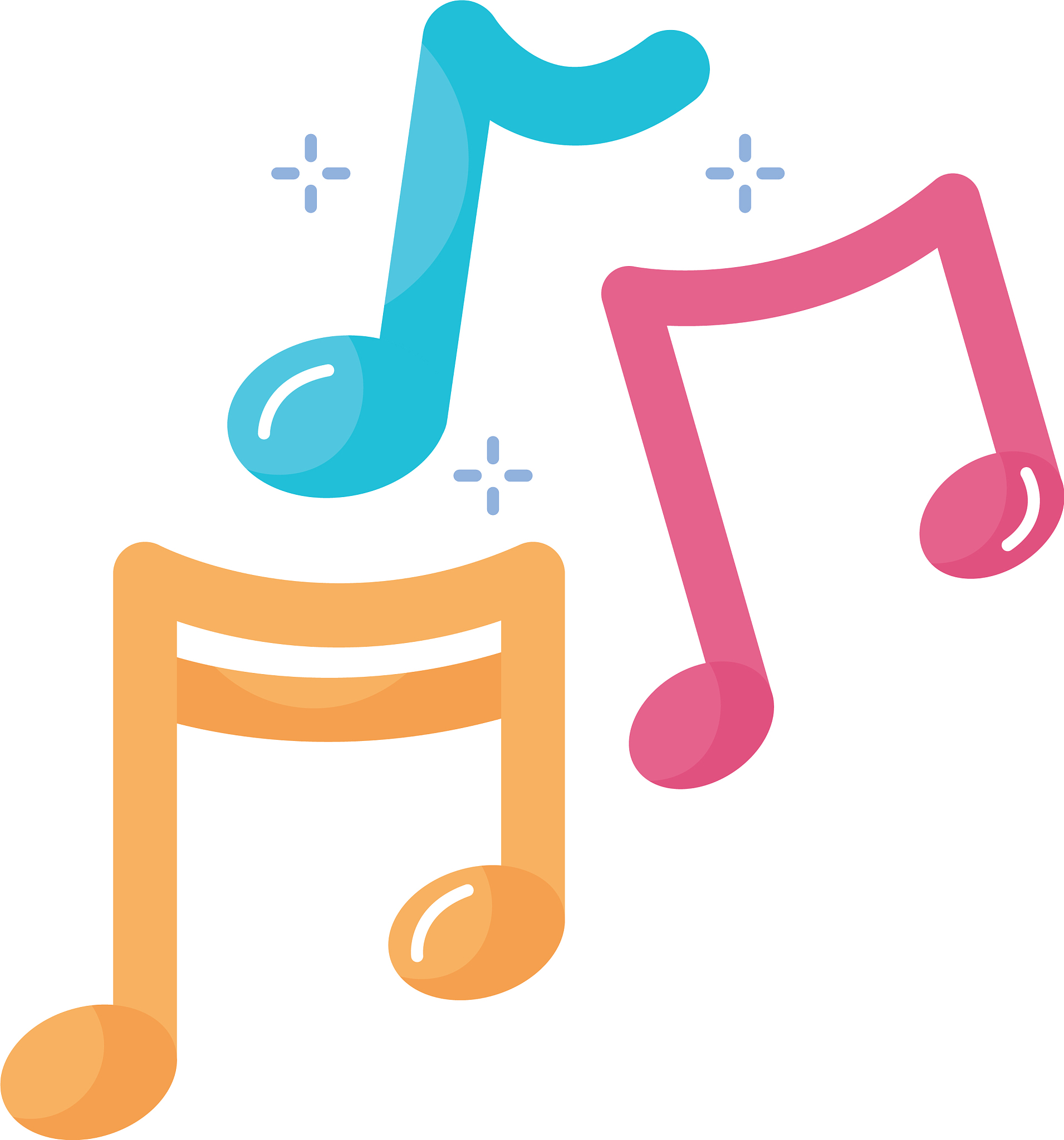 isolated music notes line style icon design