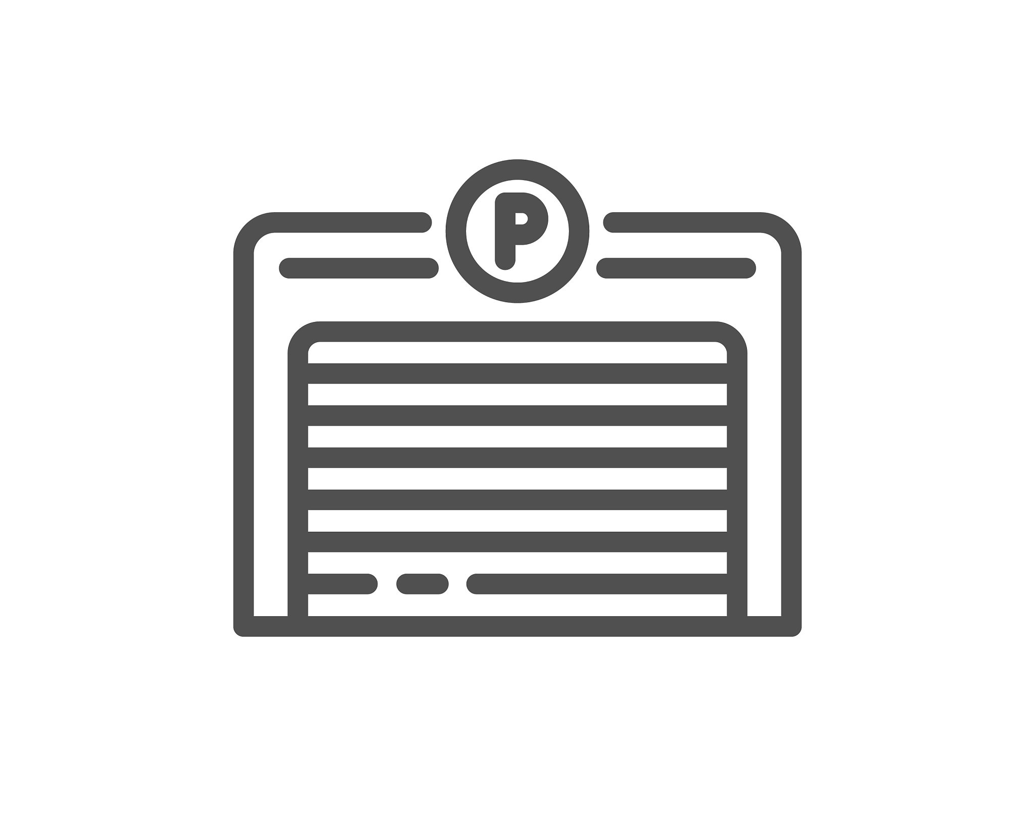 parking garage line icon auto park sign