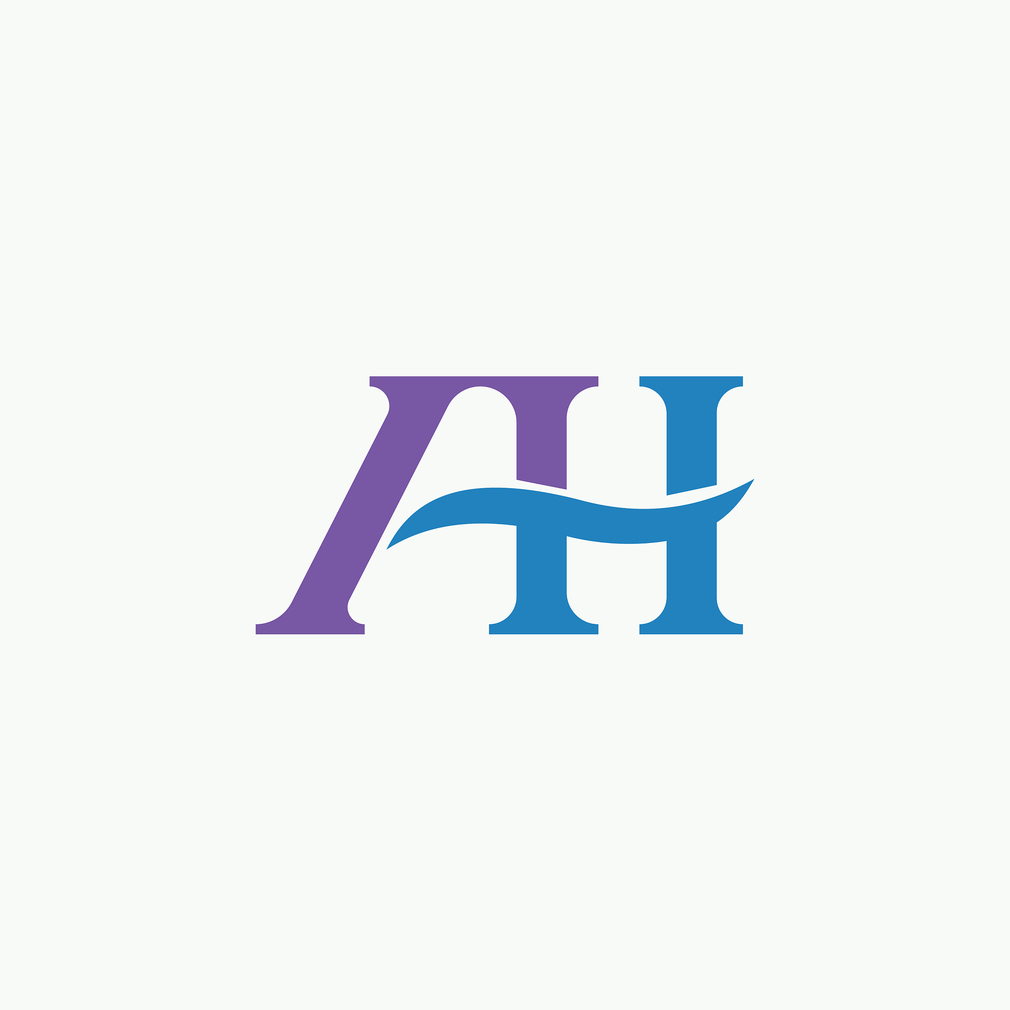 initial letter ah logo or ha logo designs