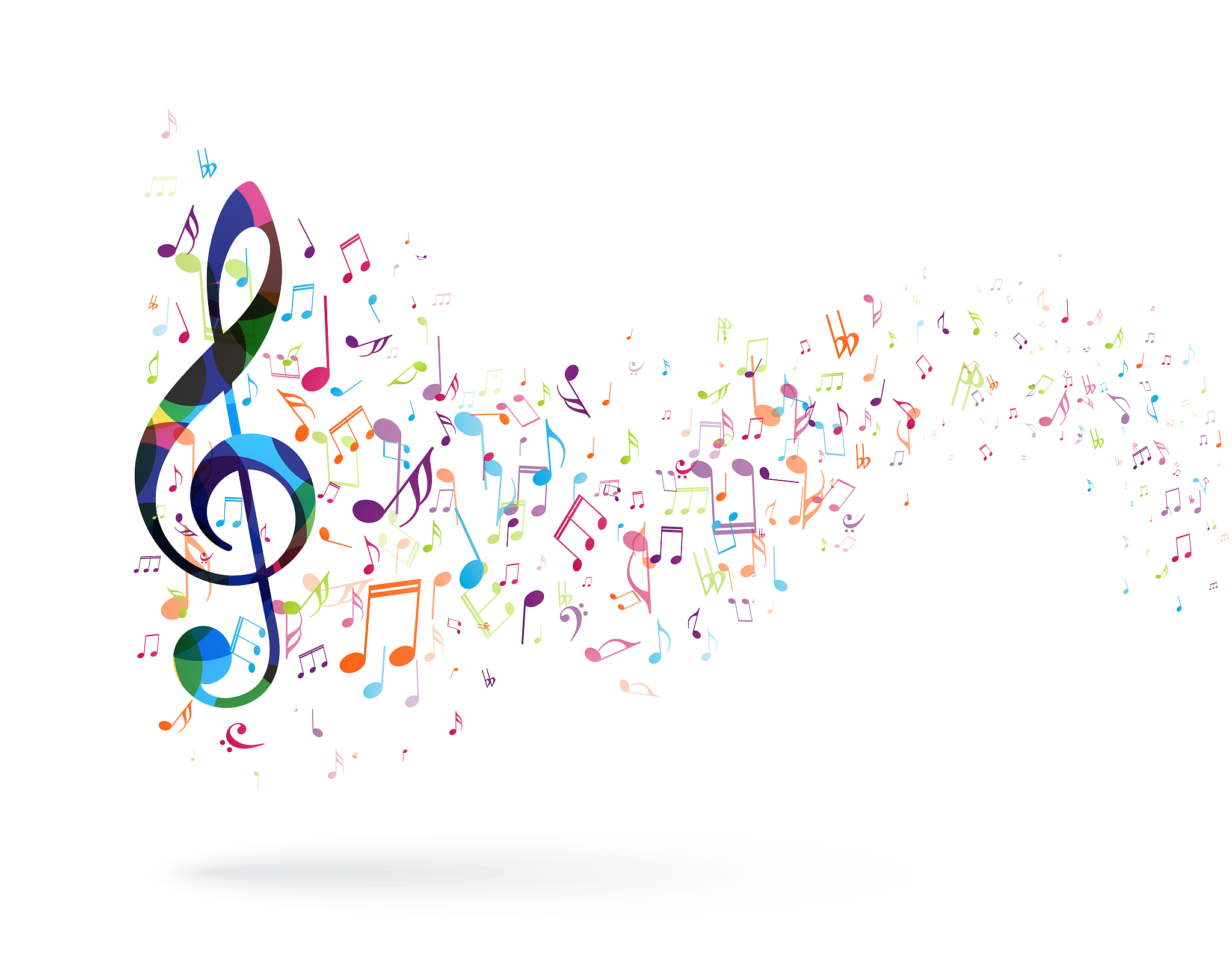 colorful music notes background