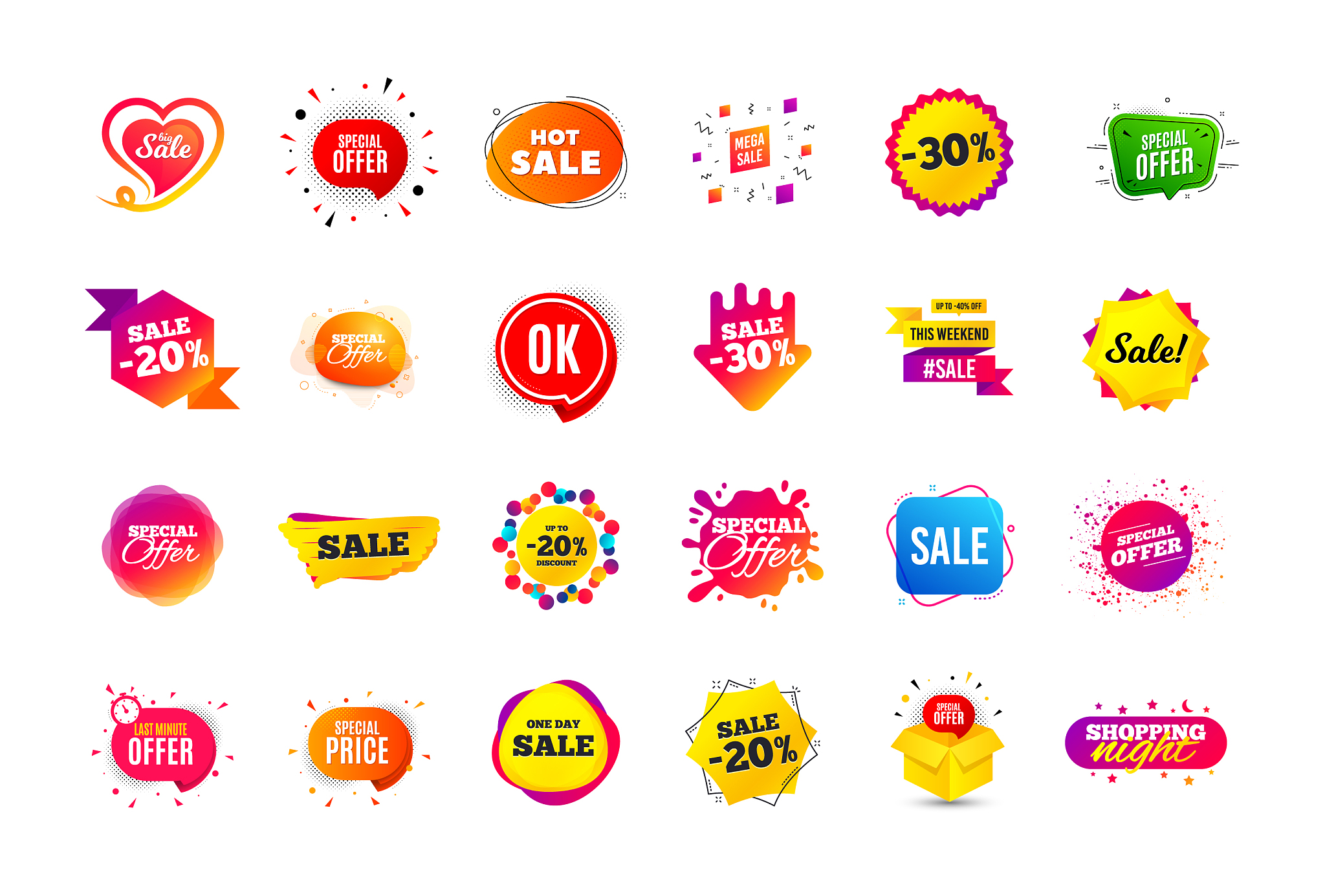 sale banner badge special offer discount tags