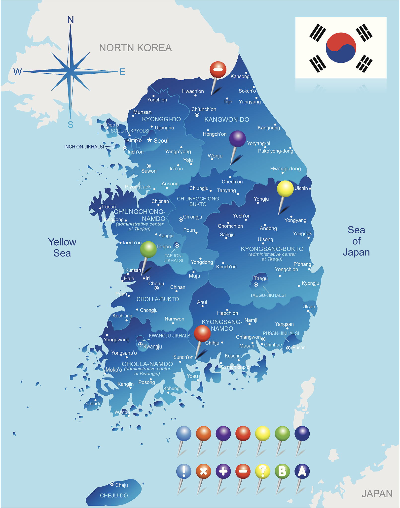 map of south korea
