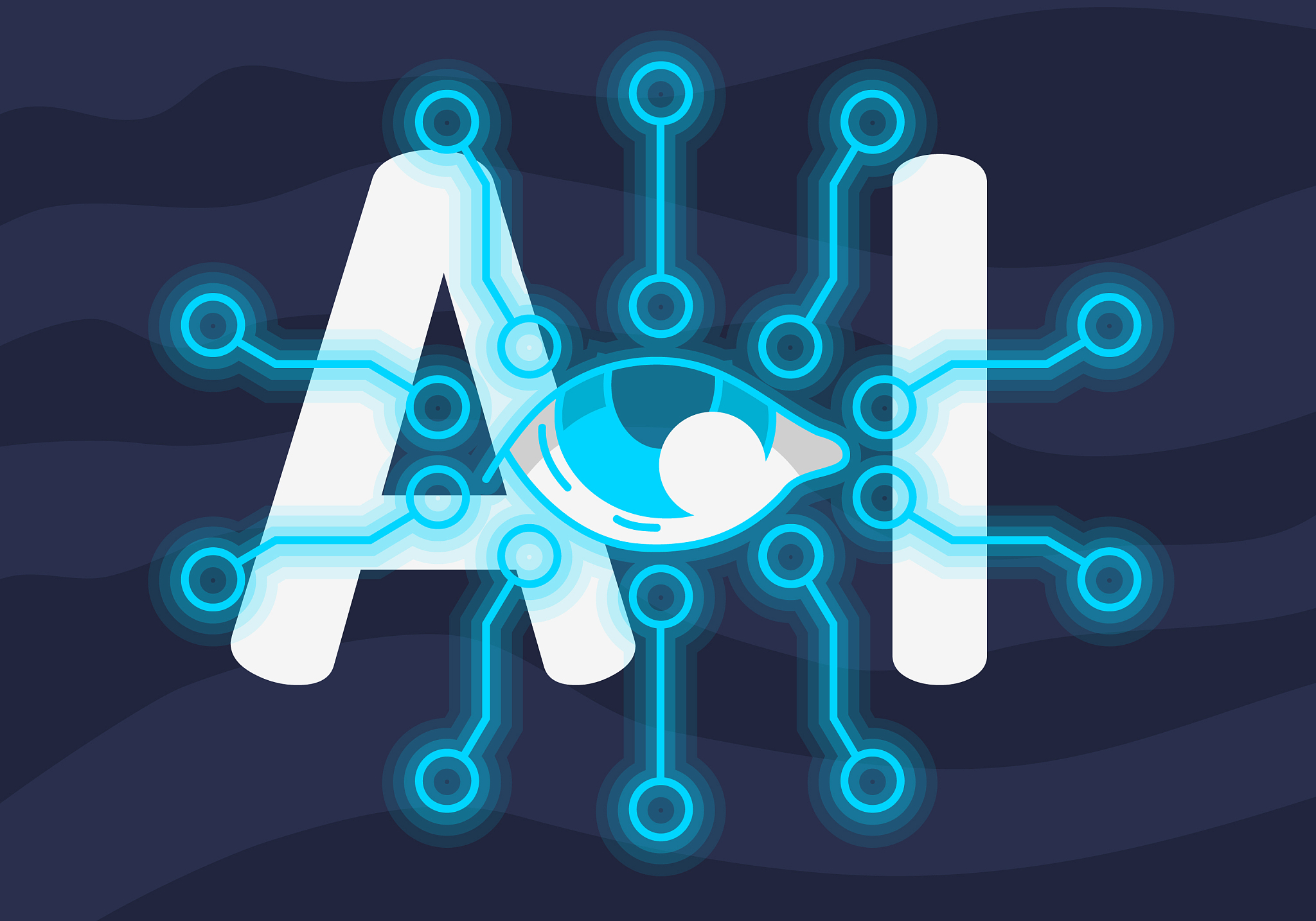 artificial intelligence themed neon light design