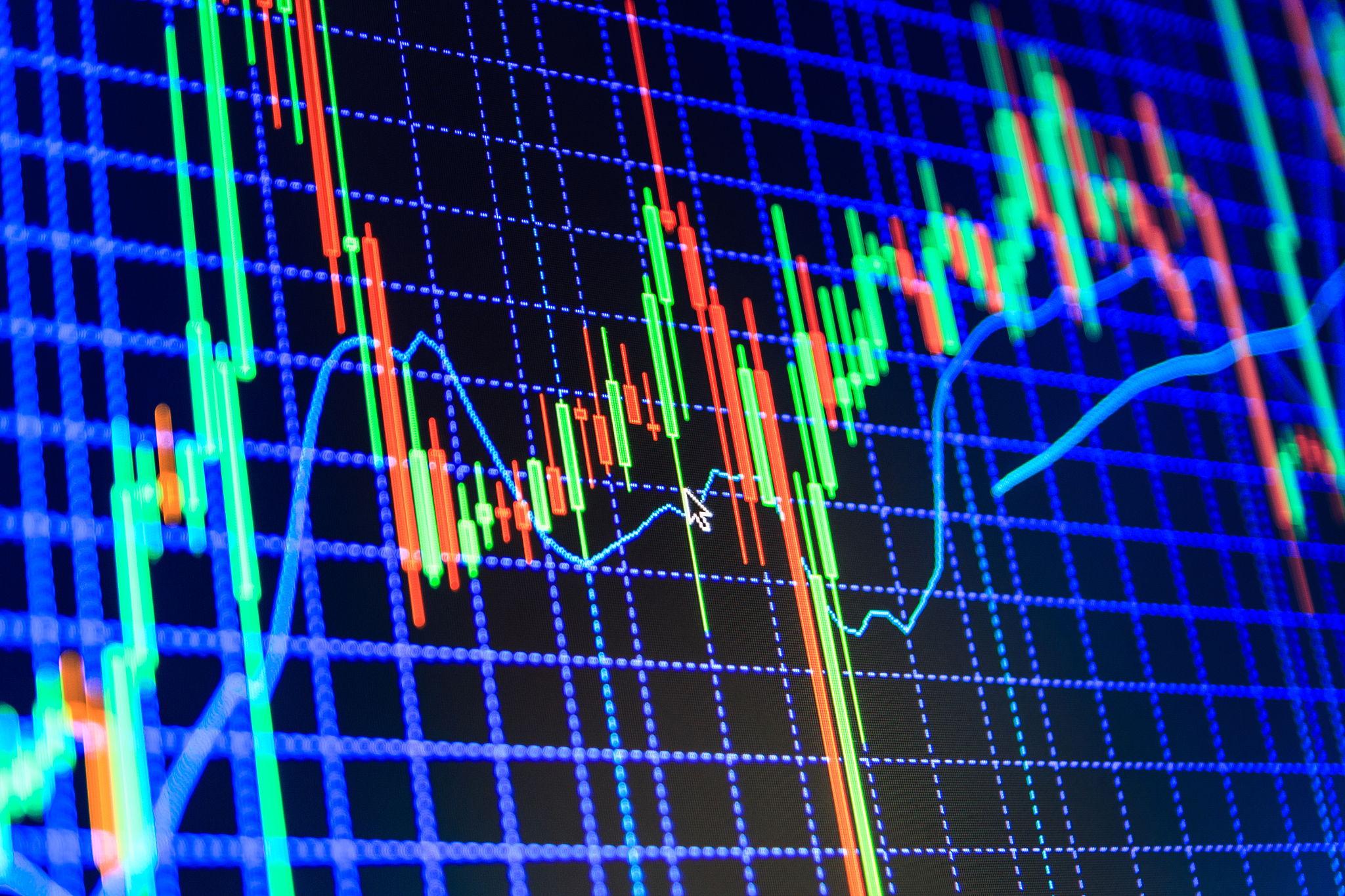 stock market graph and bar chart price display