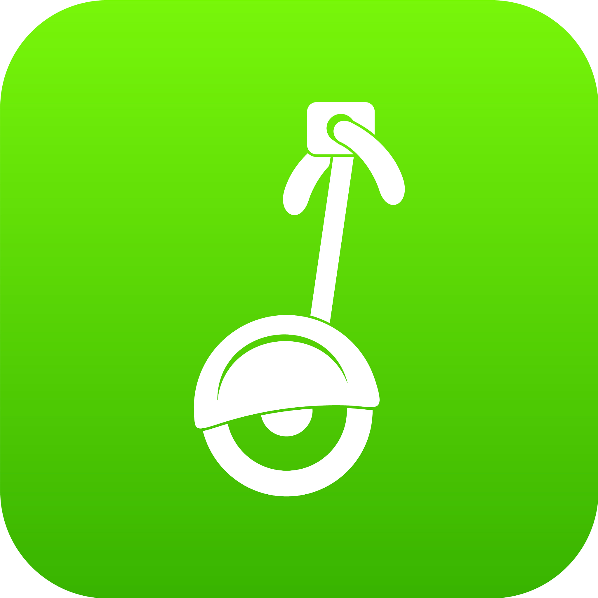 unicycle icon digital green