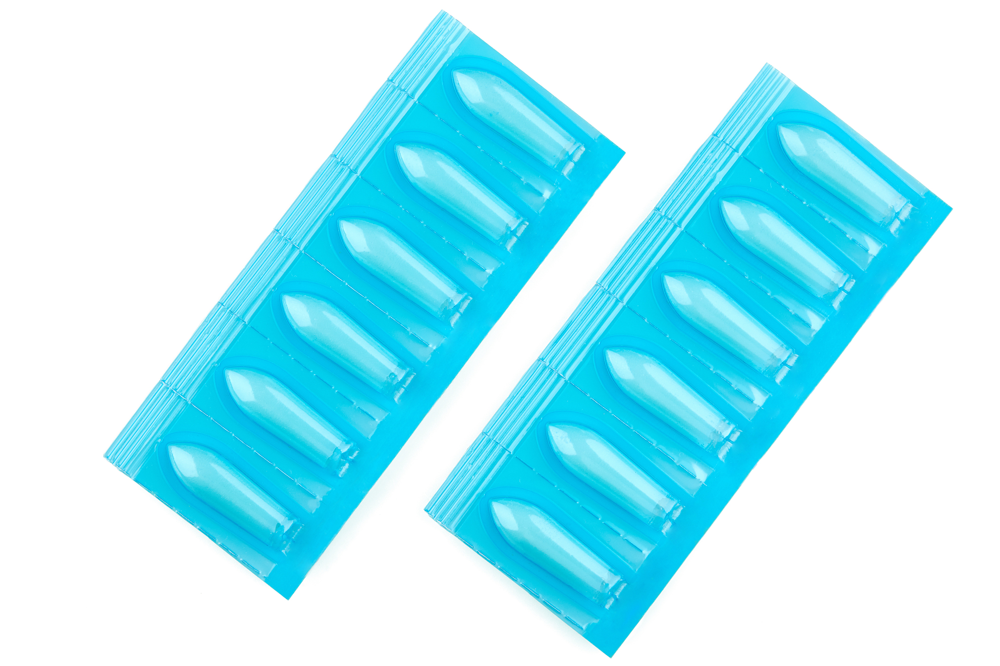 two packages with suppository. isolated on white background