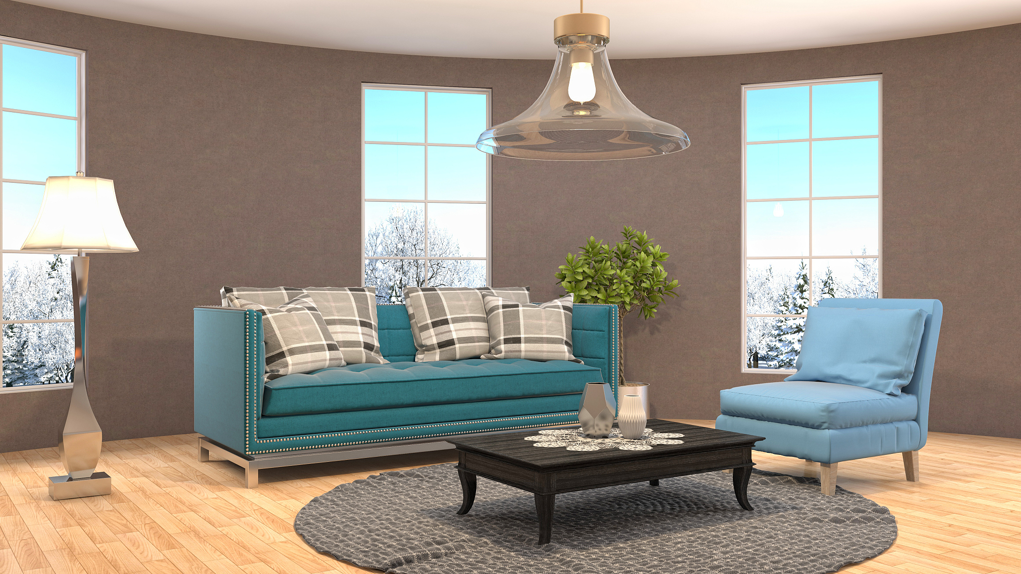 interior living room. 3d illustration