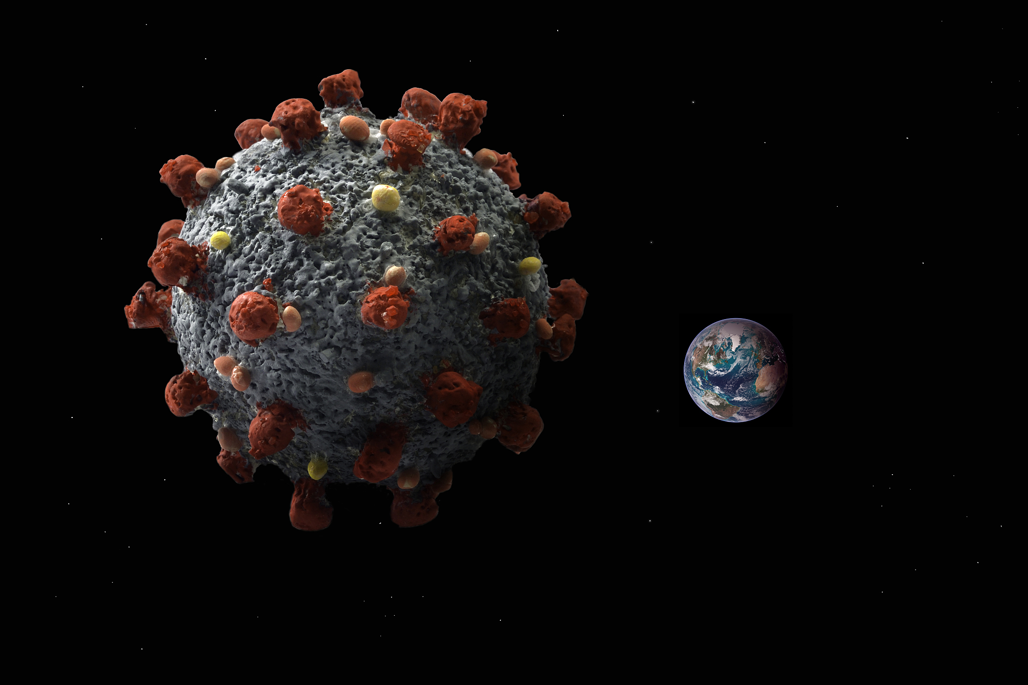 coronavirus approaching earth in space