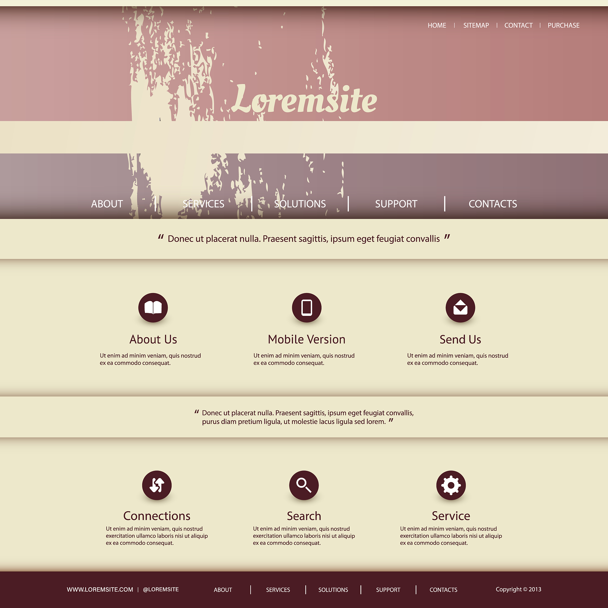 one page website template