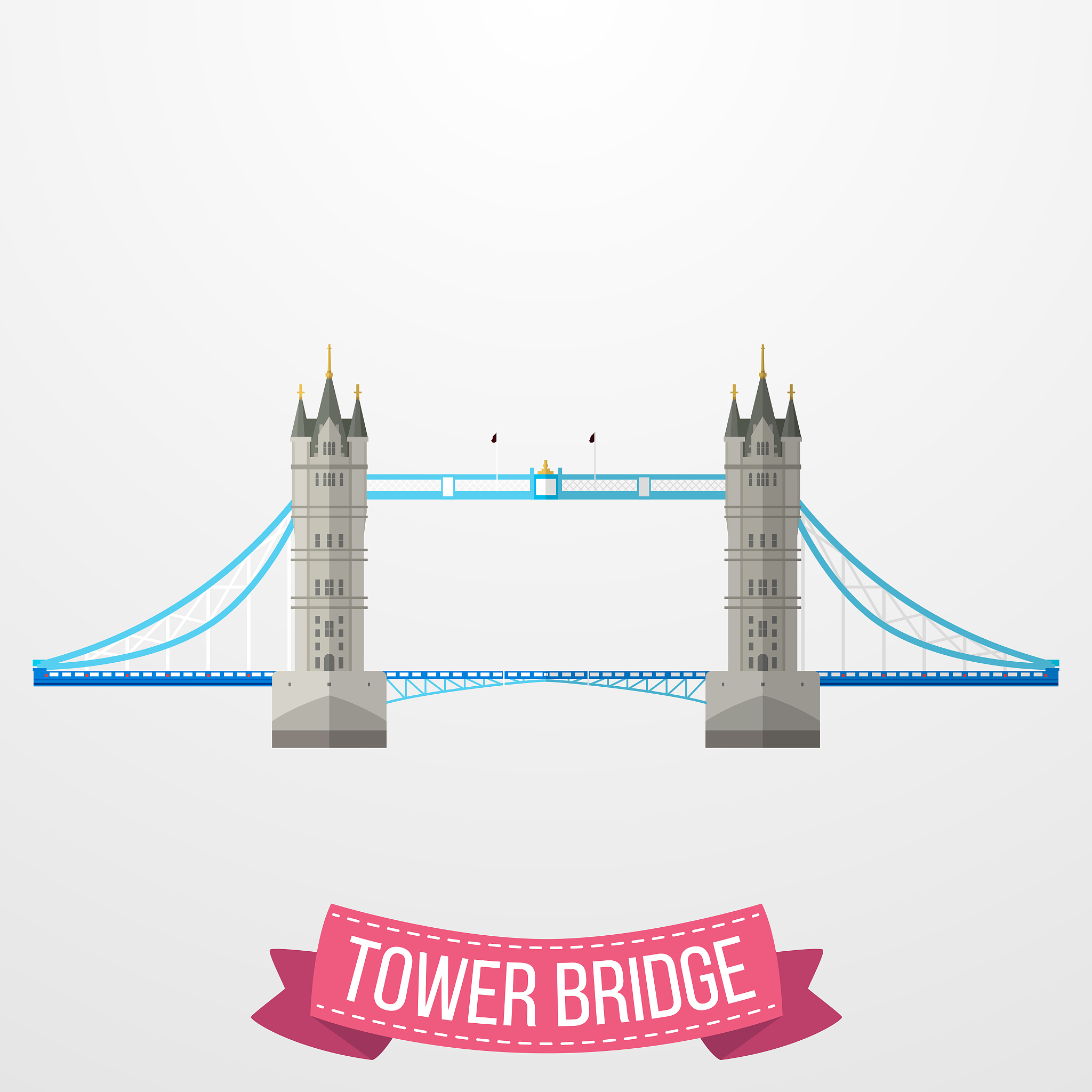 tower bridge icon on white background