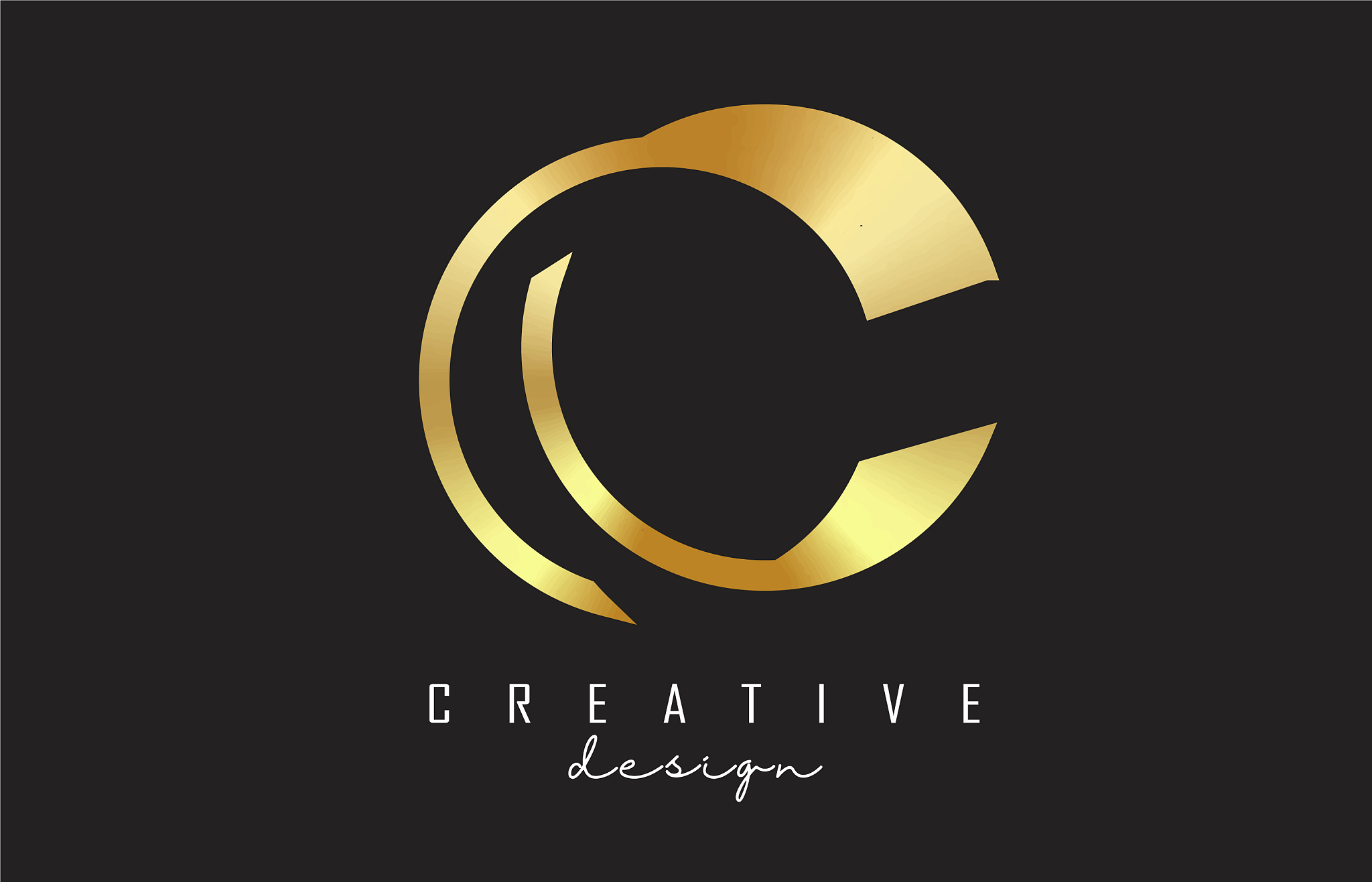 golden c letter logo monogram design graphic gold