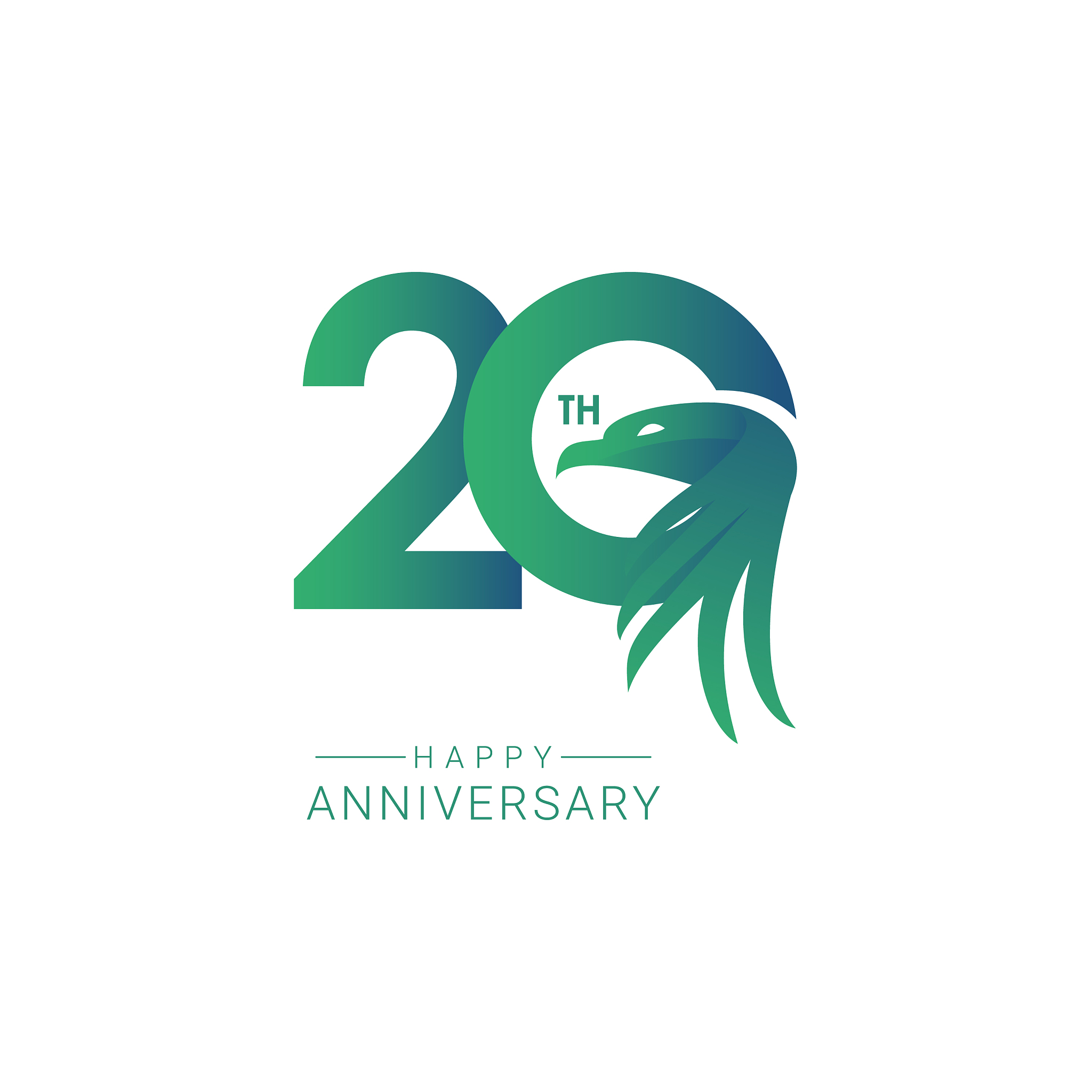 20 th anniversary bird model template design