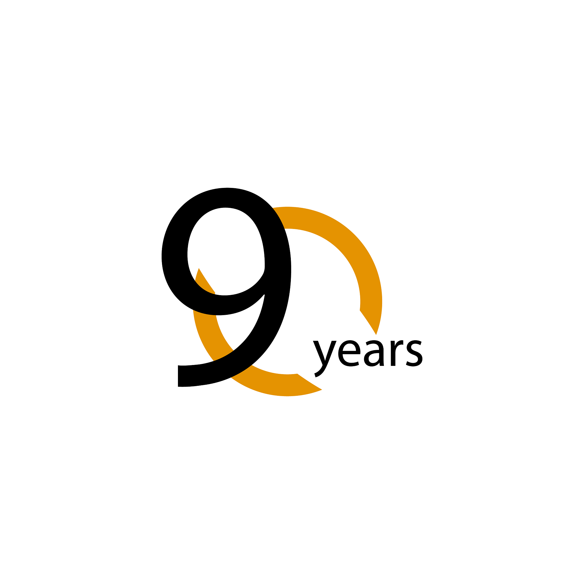 90 years anniversary half circle template design