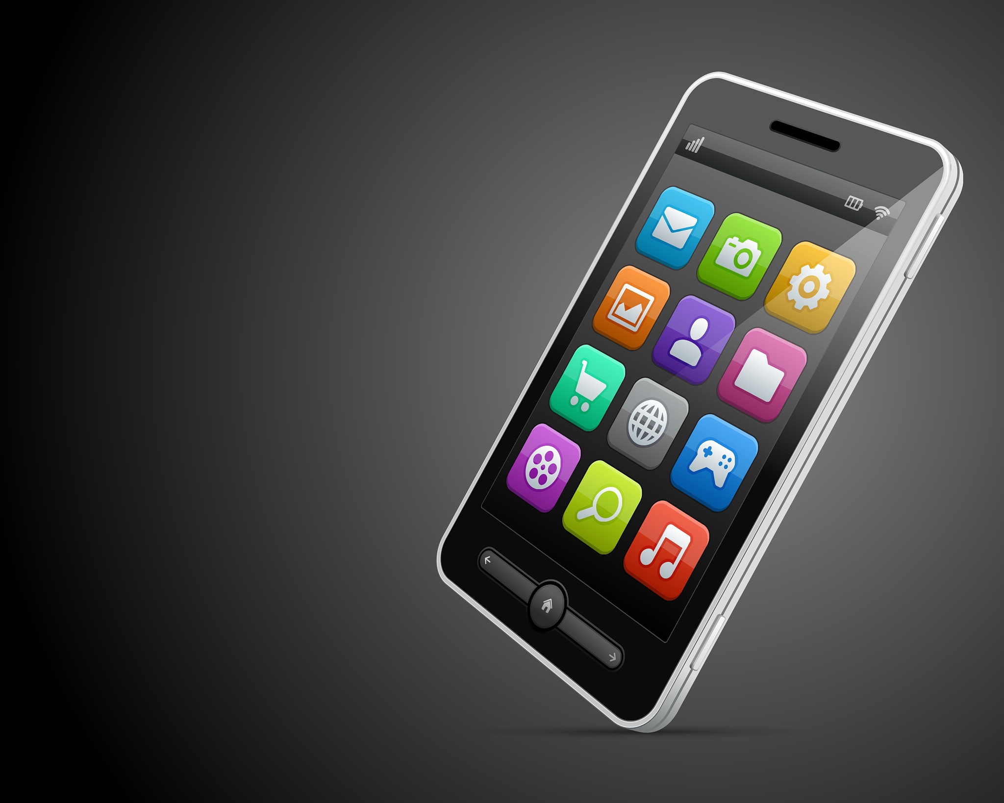 mobile phone and icons backgroud
