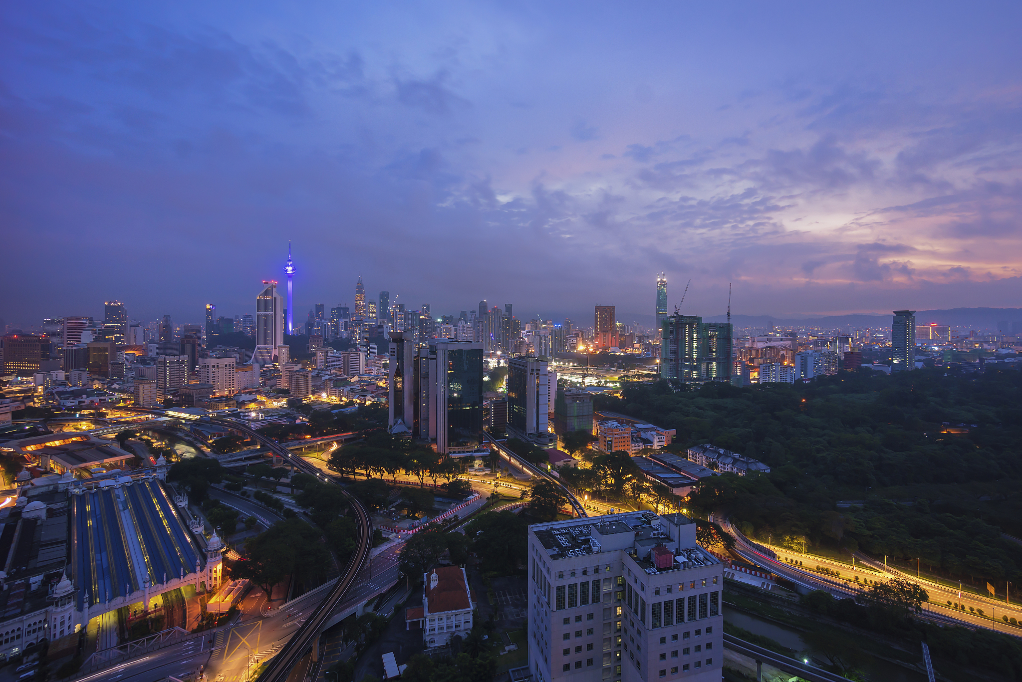 sunrise over kuala lumpur city
