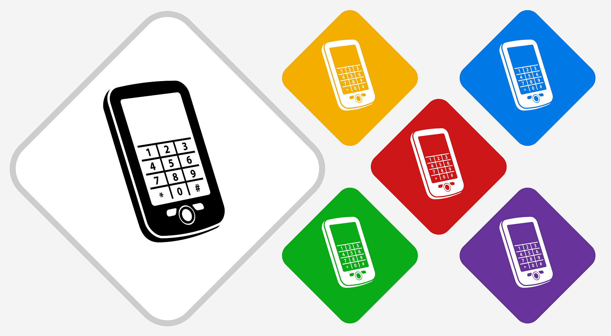 touchscreen phone color diamond vector icon
