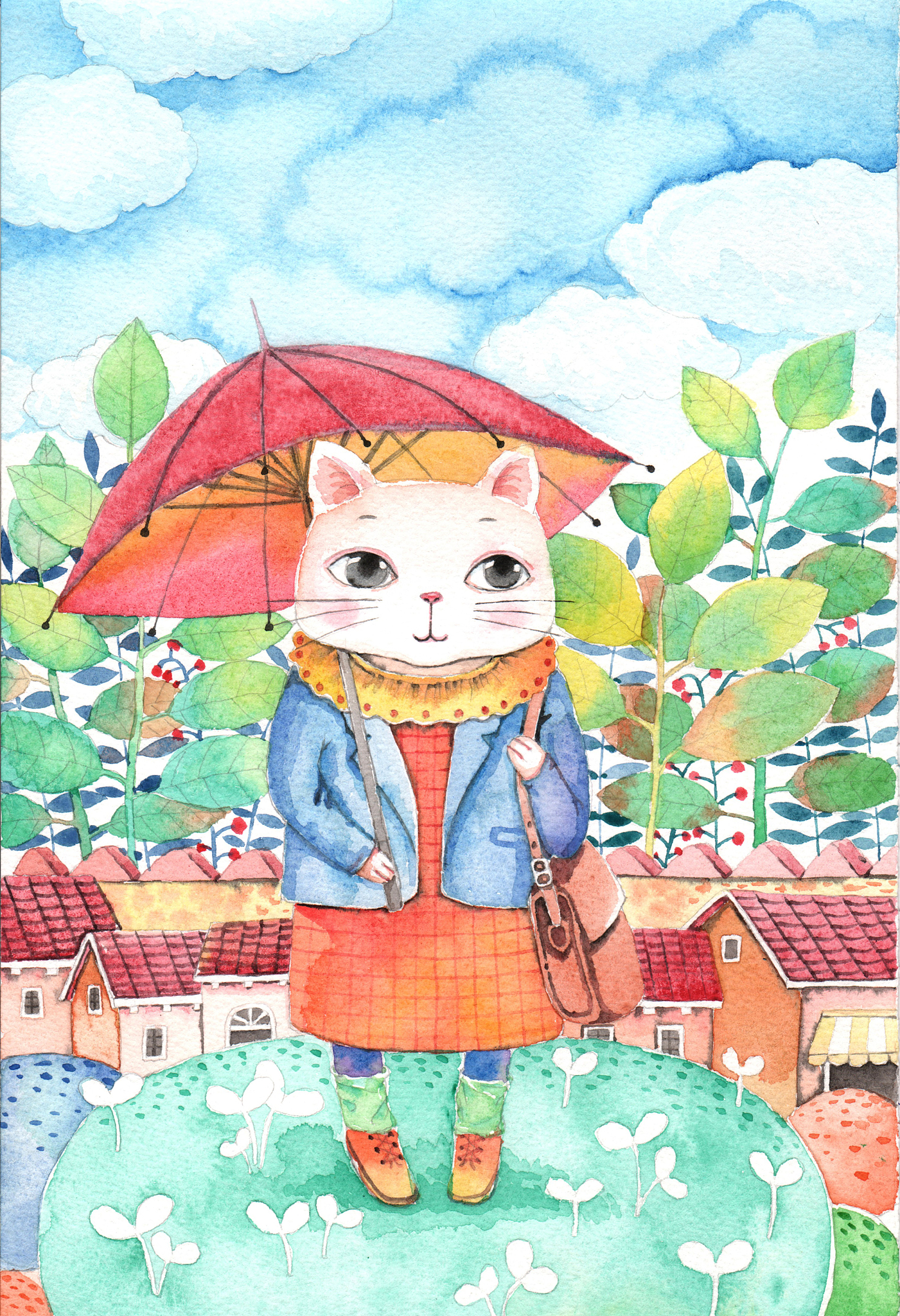 现在你是一个插画师可以帮我画一张小猫的画吗