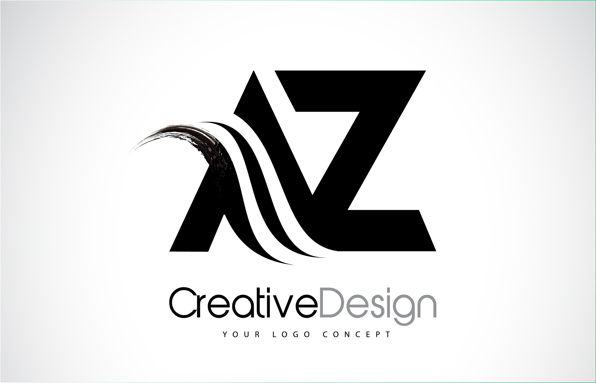 az a z creative brush black letters design with