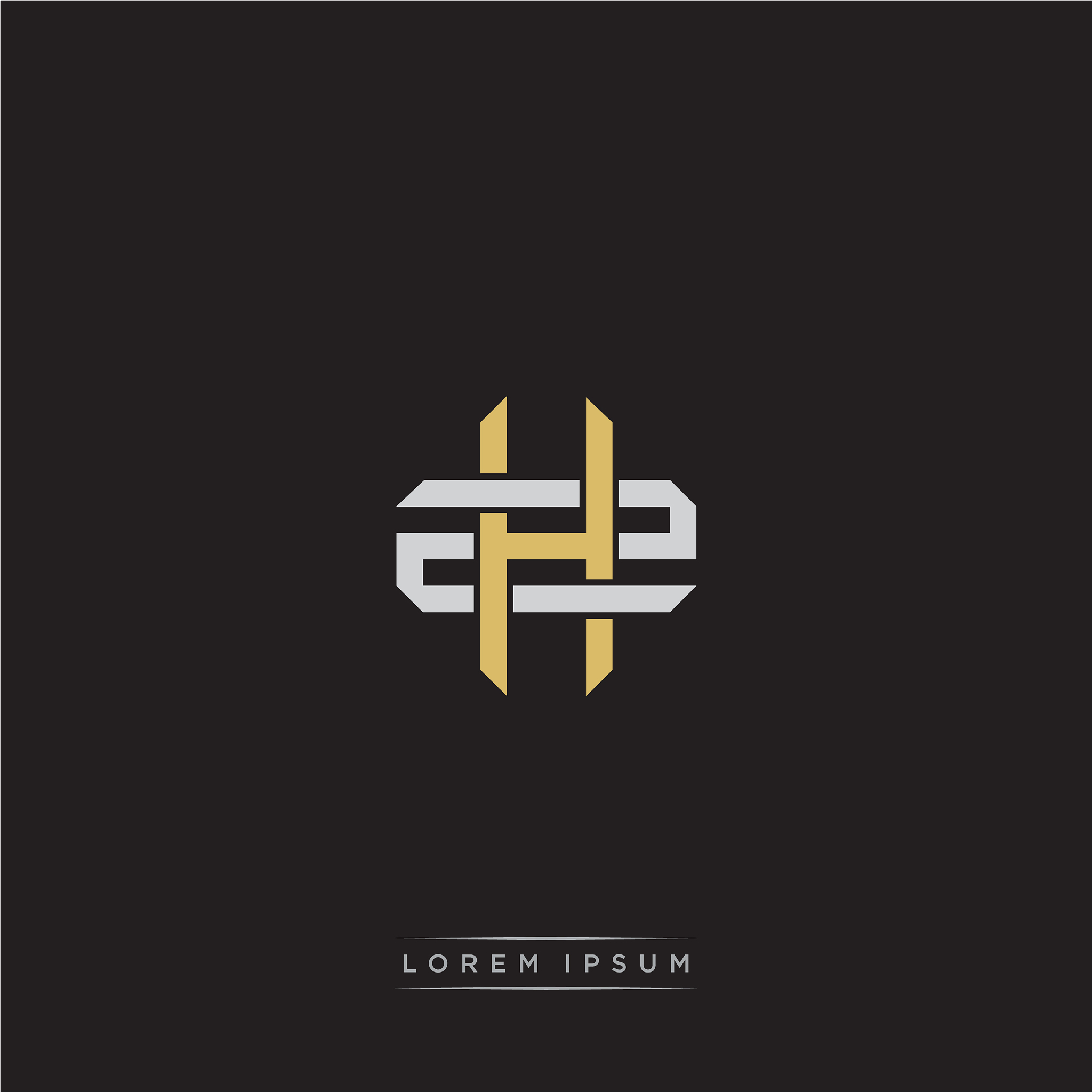 initial letter overlapping interlock logo
