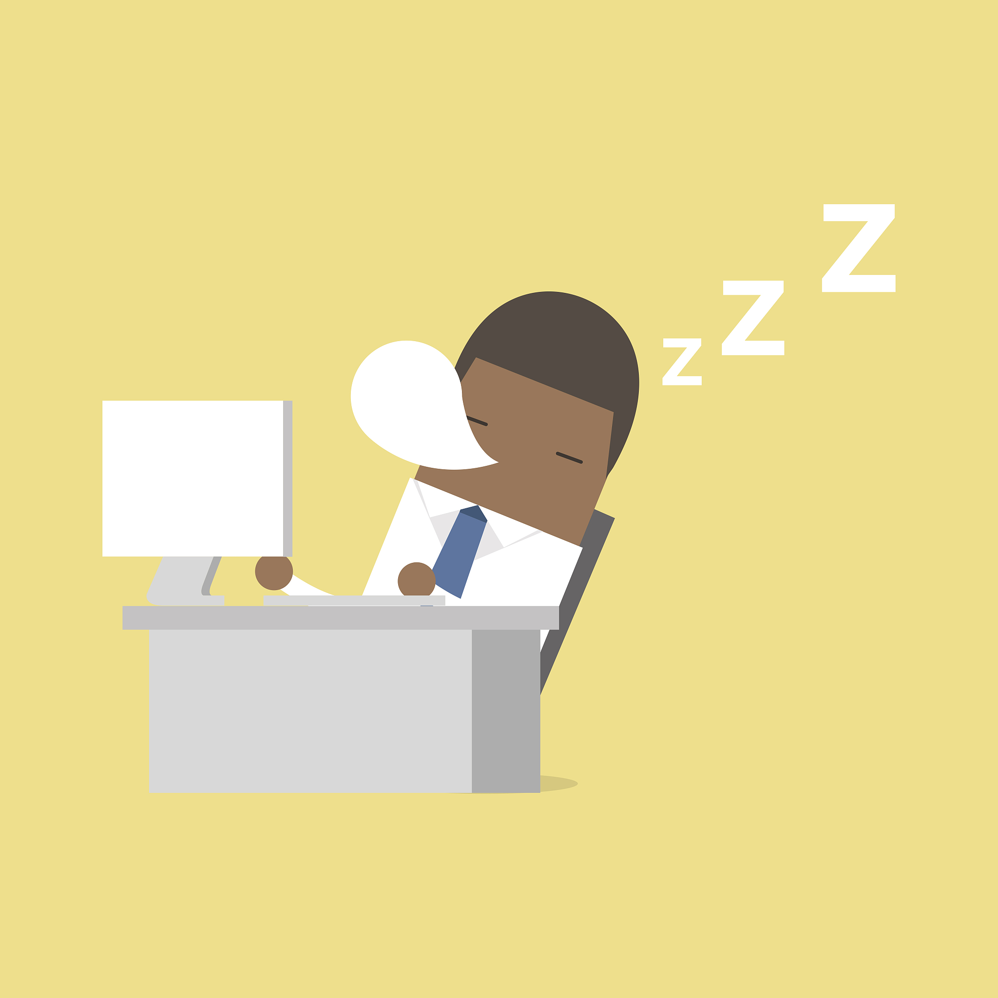 african businessman sleep during working.