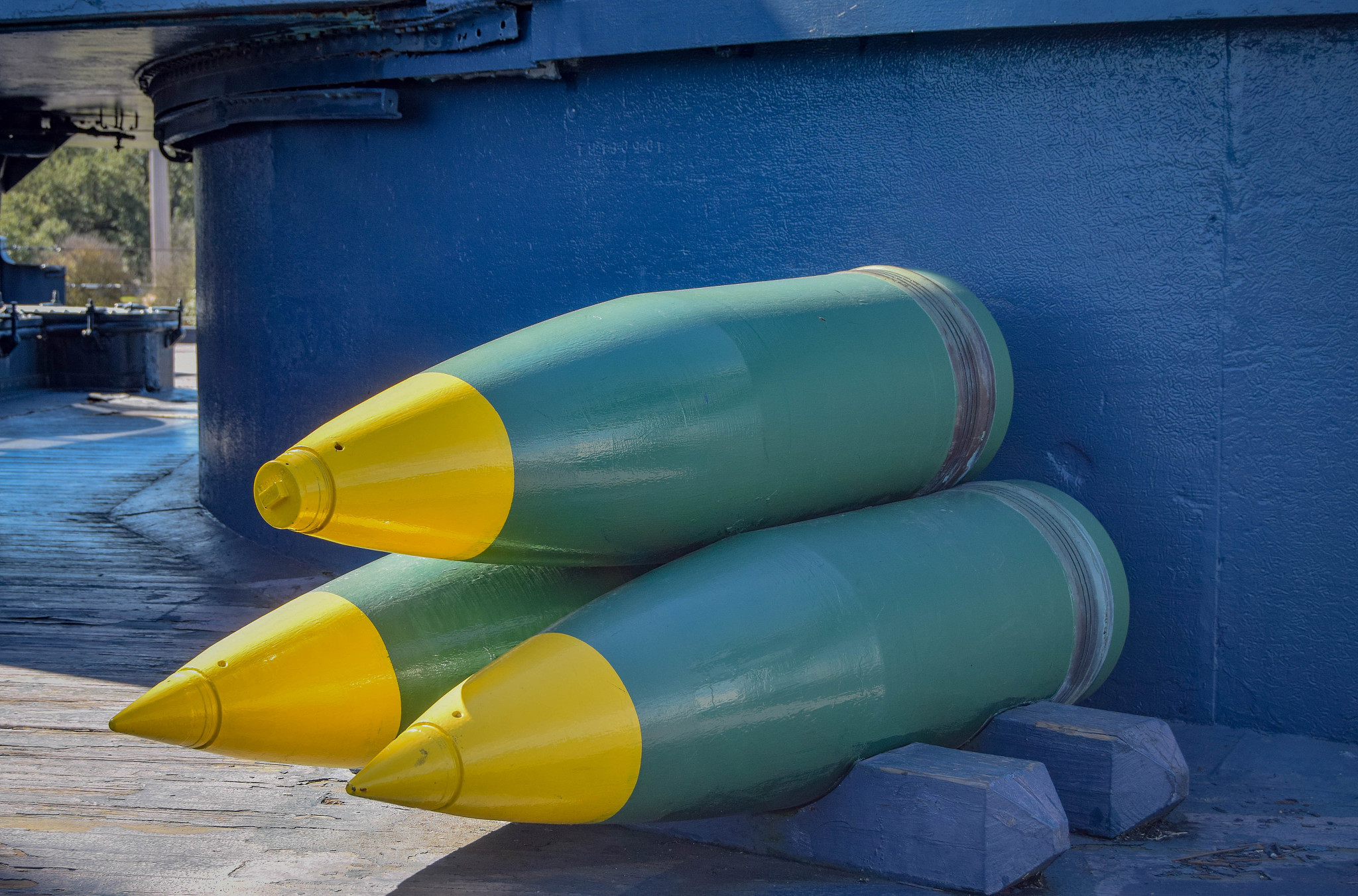 battleship texas-ammunition on the deck