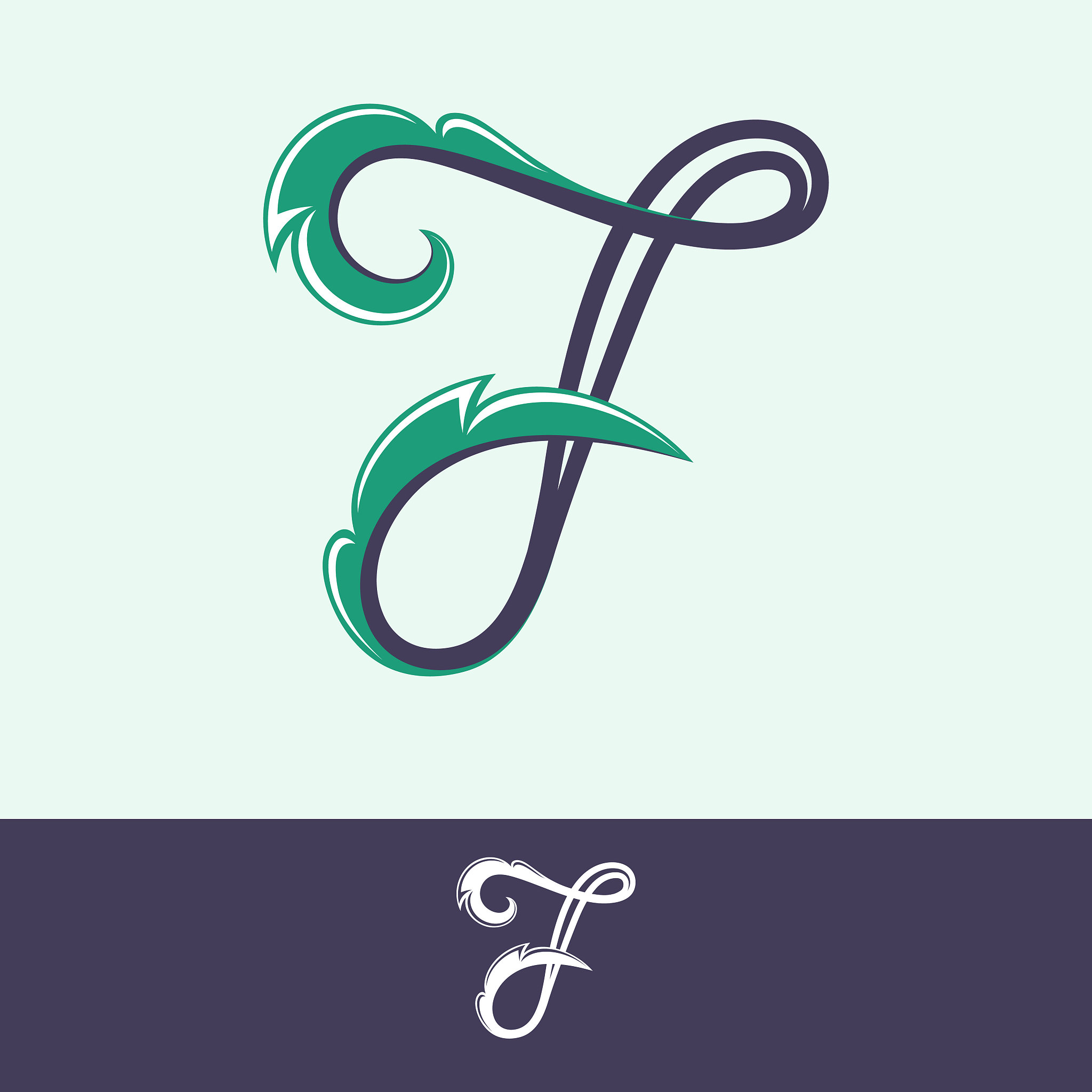 number seven logo in floral vintage style.