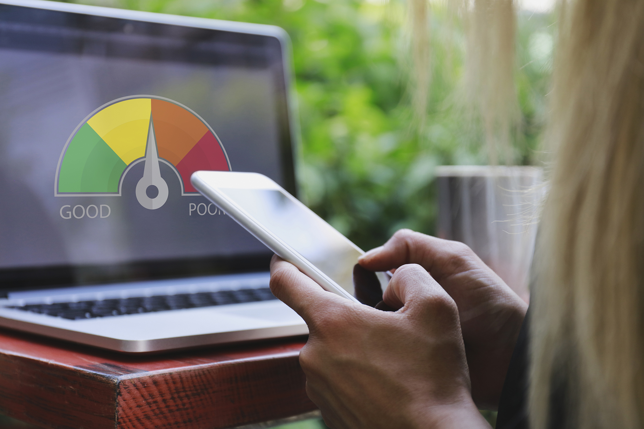 credit score concept on laptop