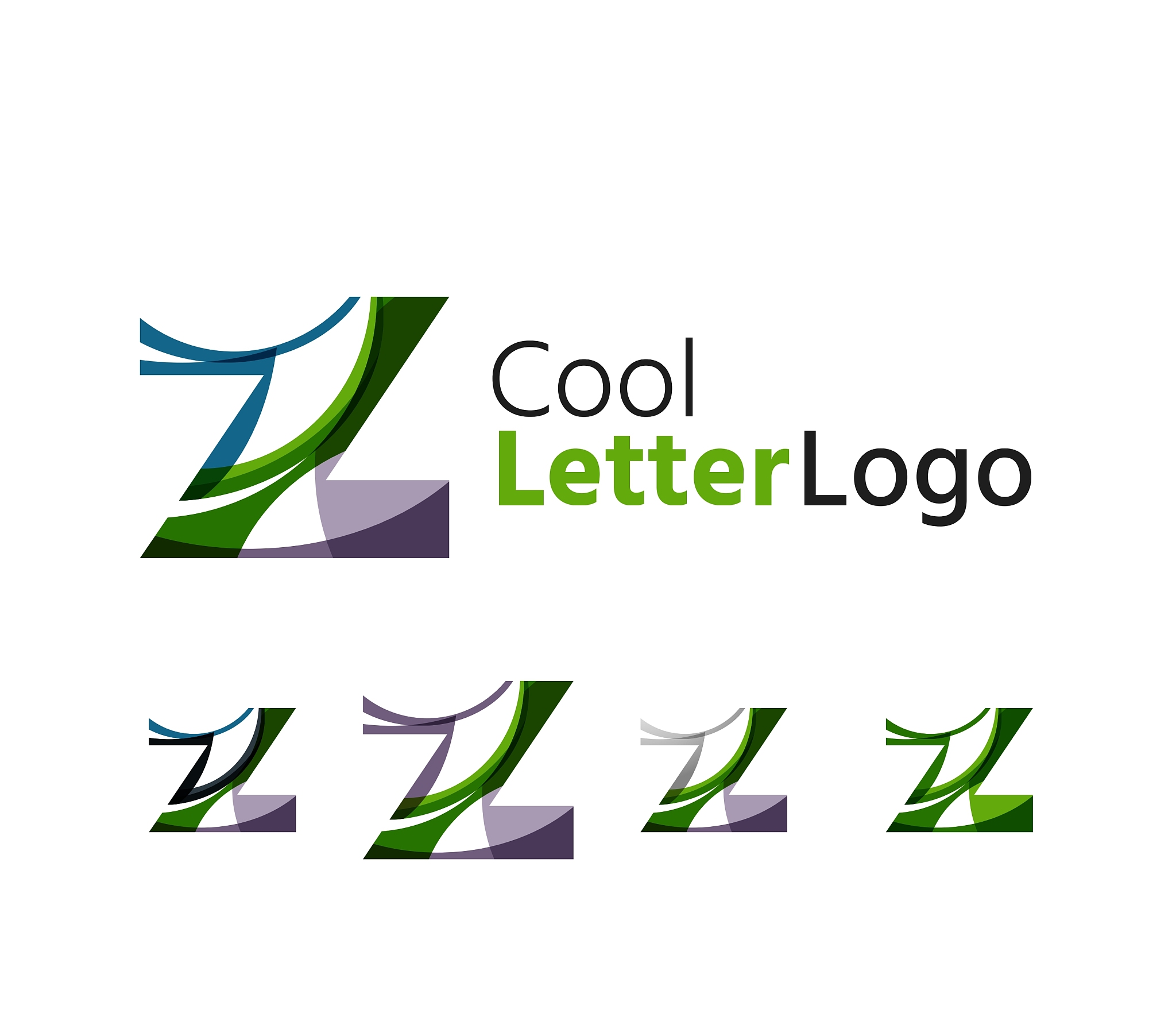 set of abstract z letter company logos business