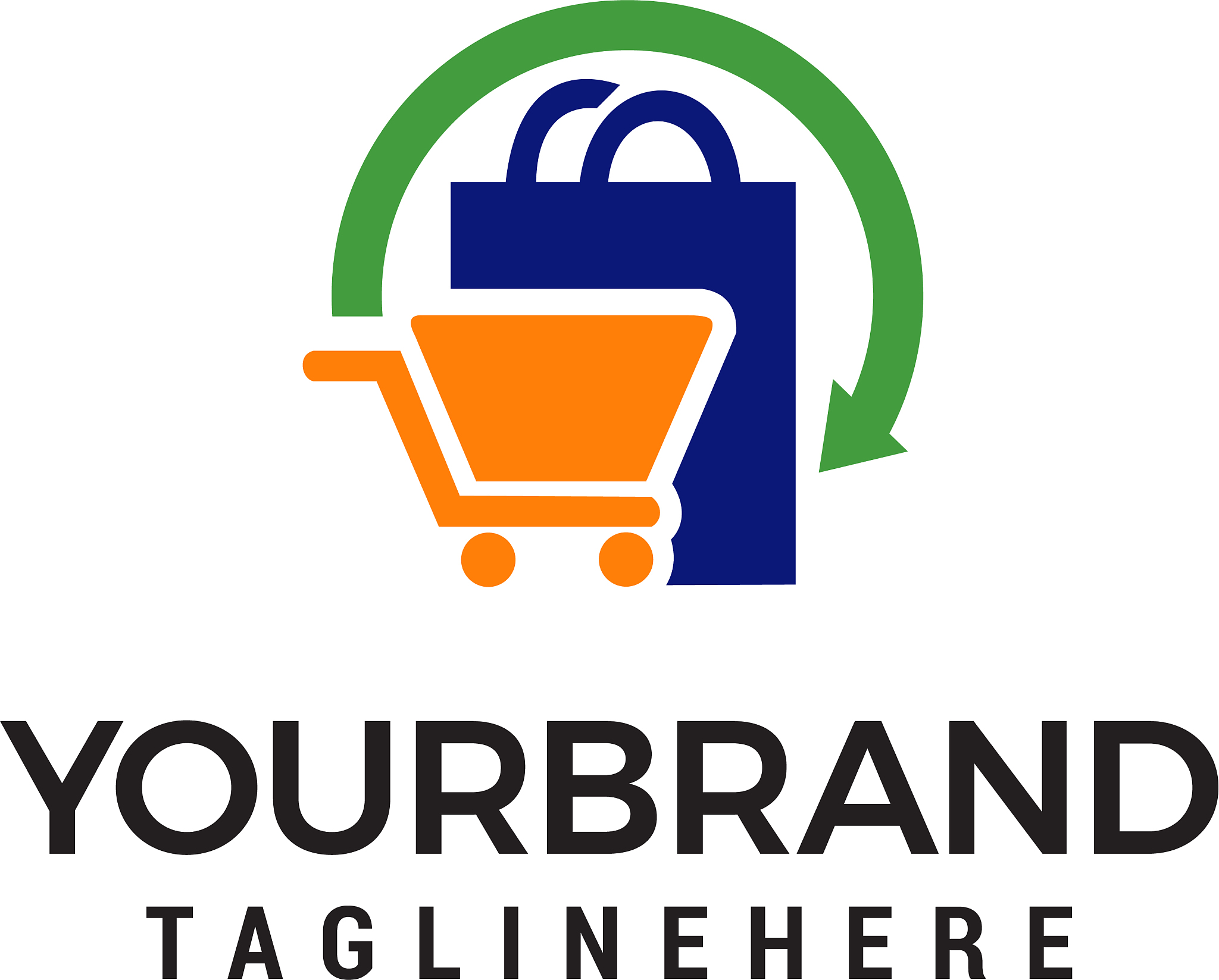shopping logo design concept template