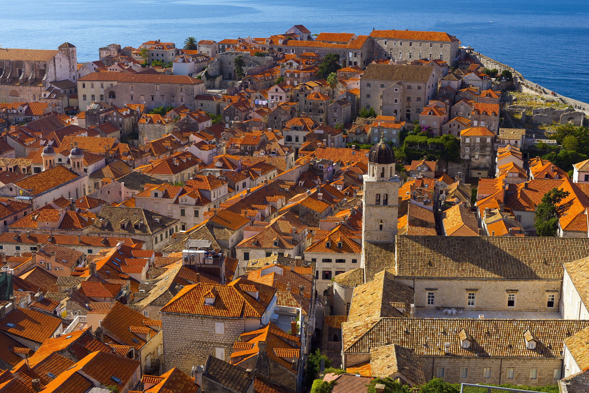the tower of the franciscan monastery in the foreground, old tow
