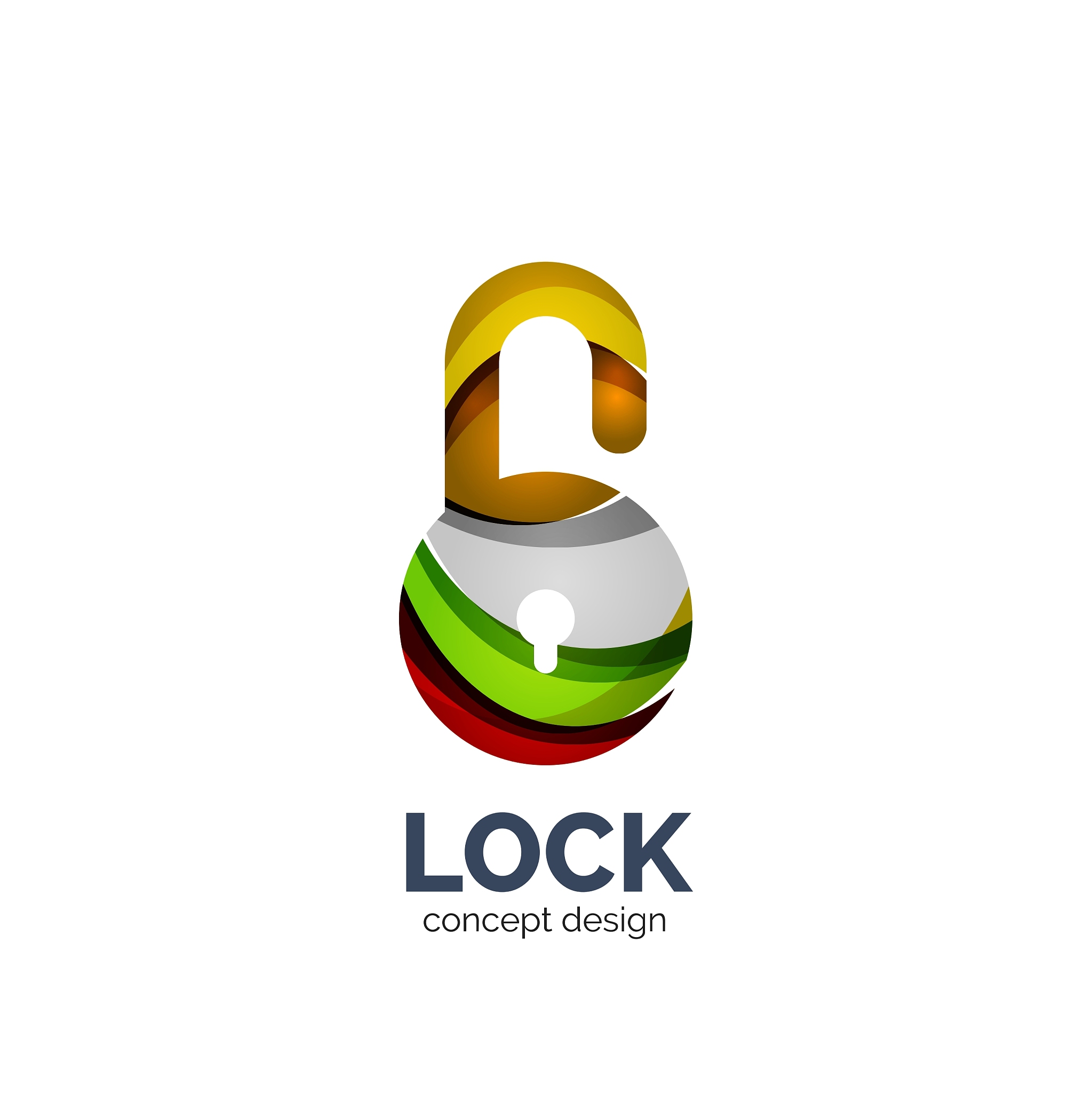 creative abstract lock logo created with