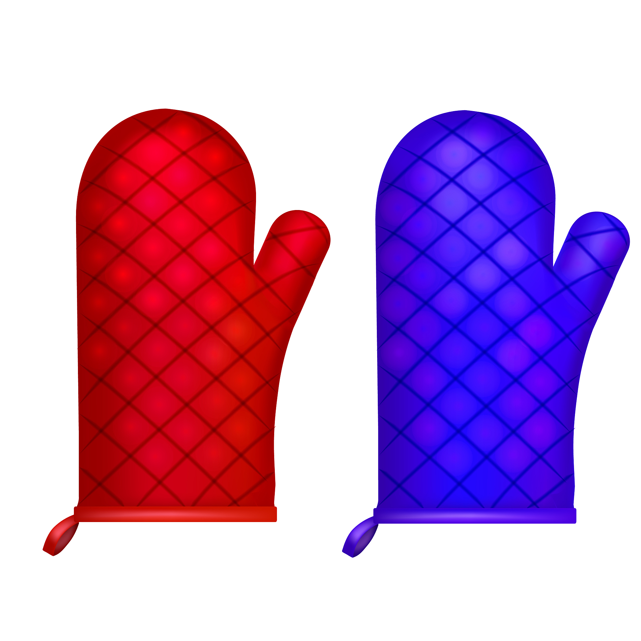 realistic 3d detailed kitchen glove set