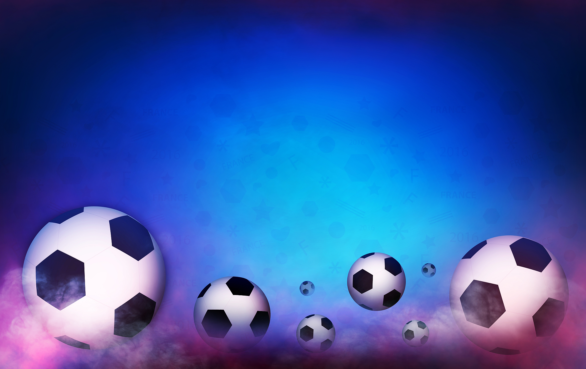 football championship with ball on colorful background, over lig