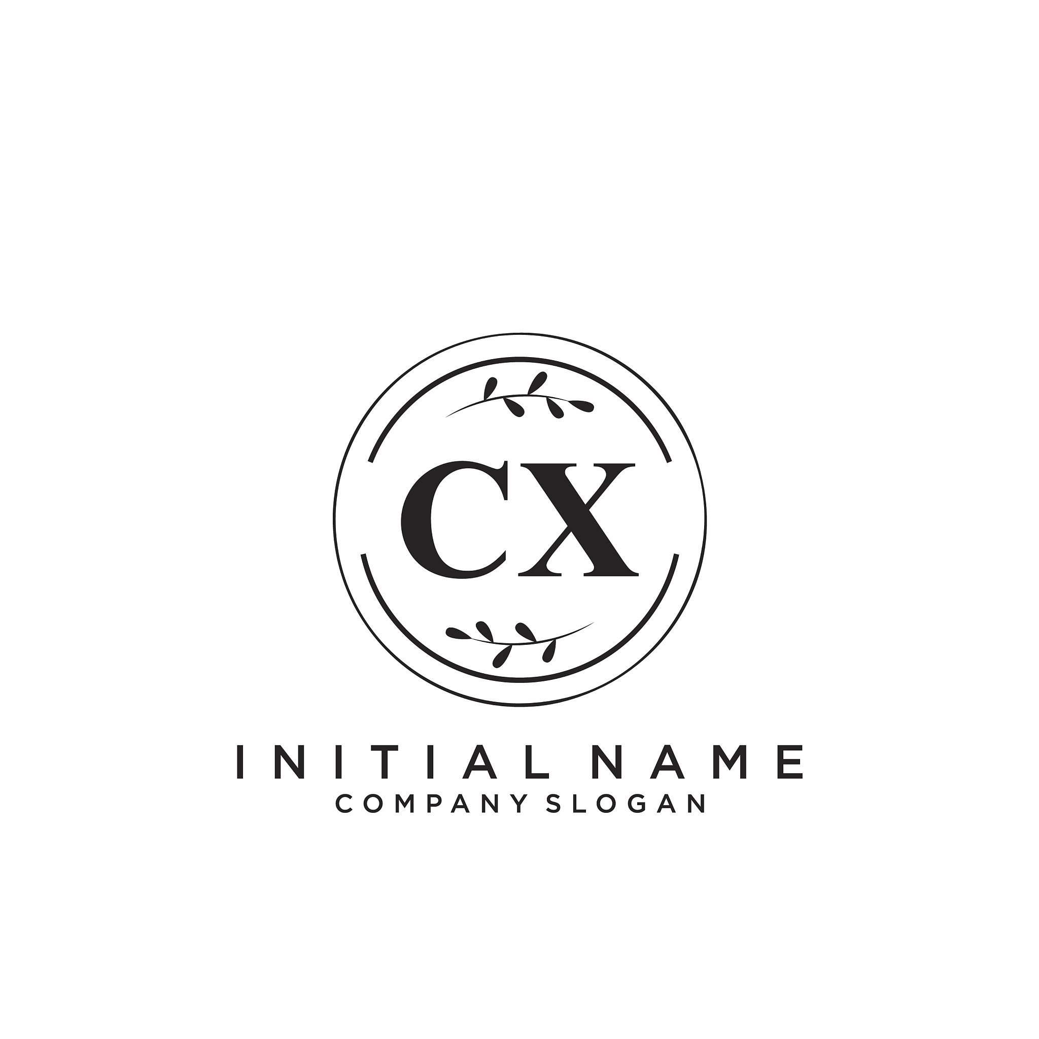 cx initial handwriting logo design