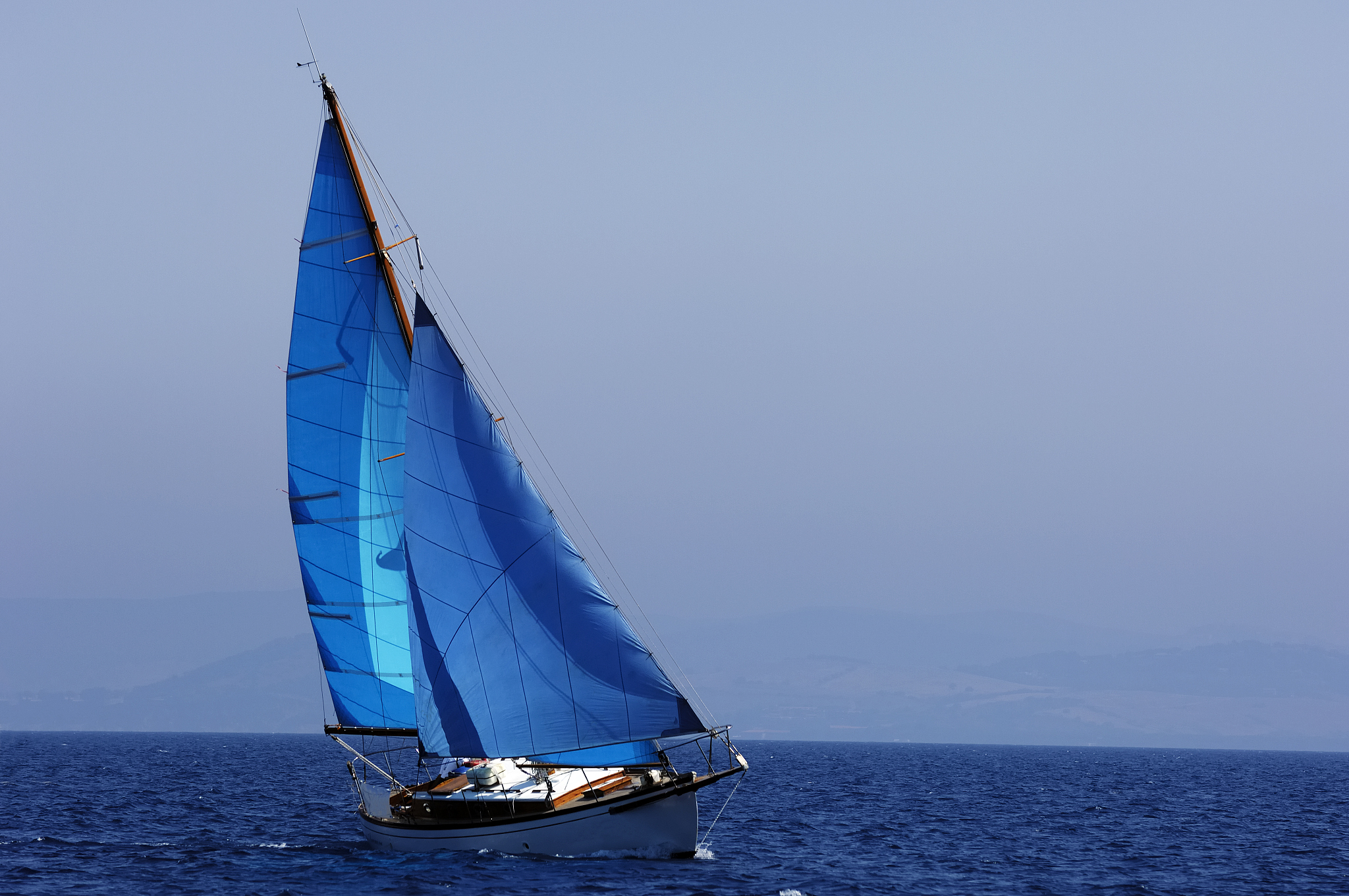 sailing yacht in the wind