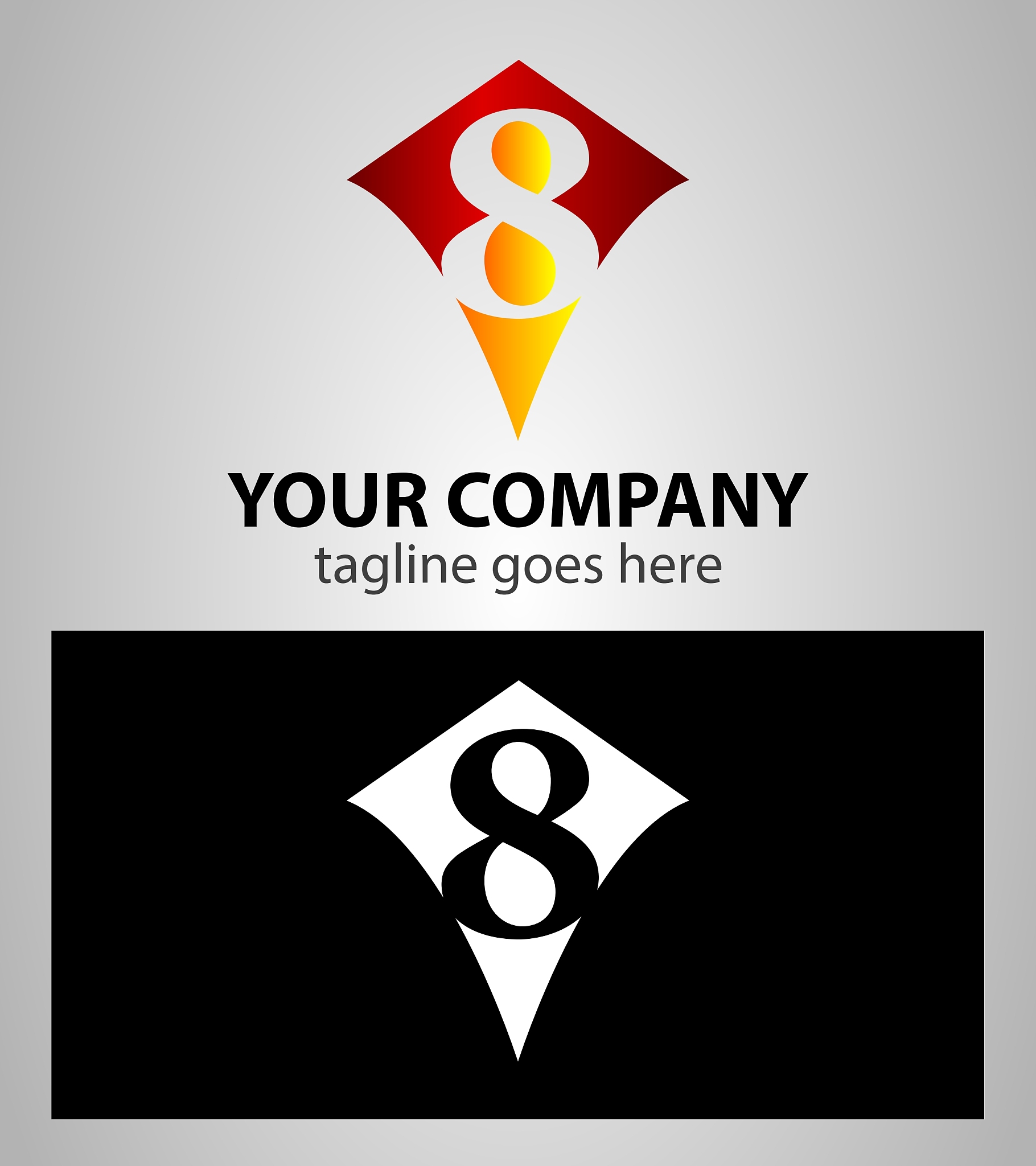 number eight 8 logo icon design template elements