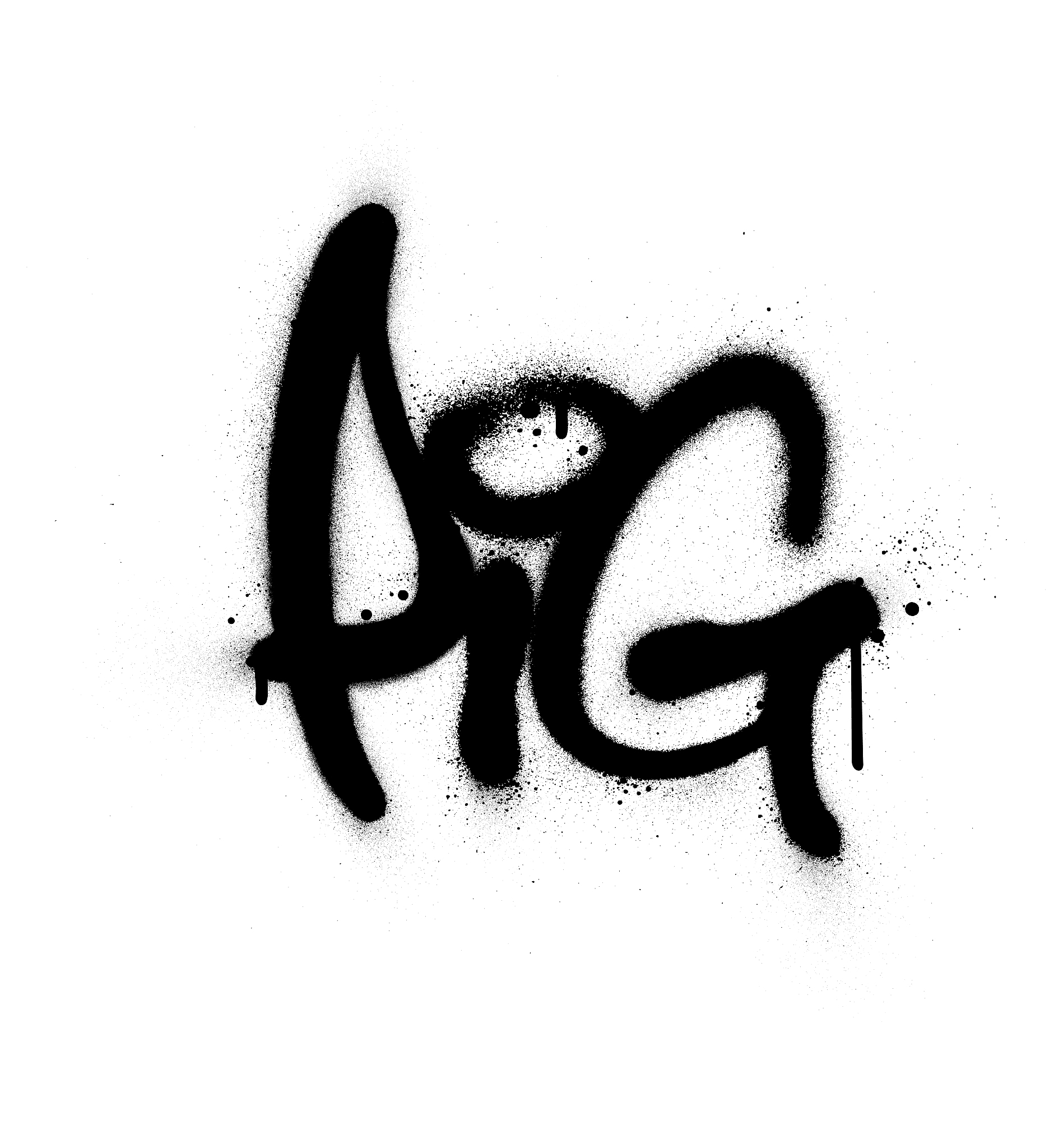 graffiti pig word sprayed in black over white