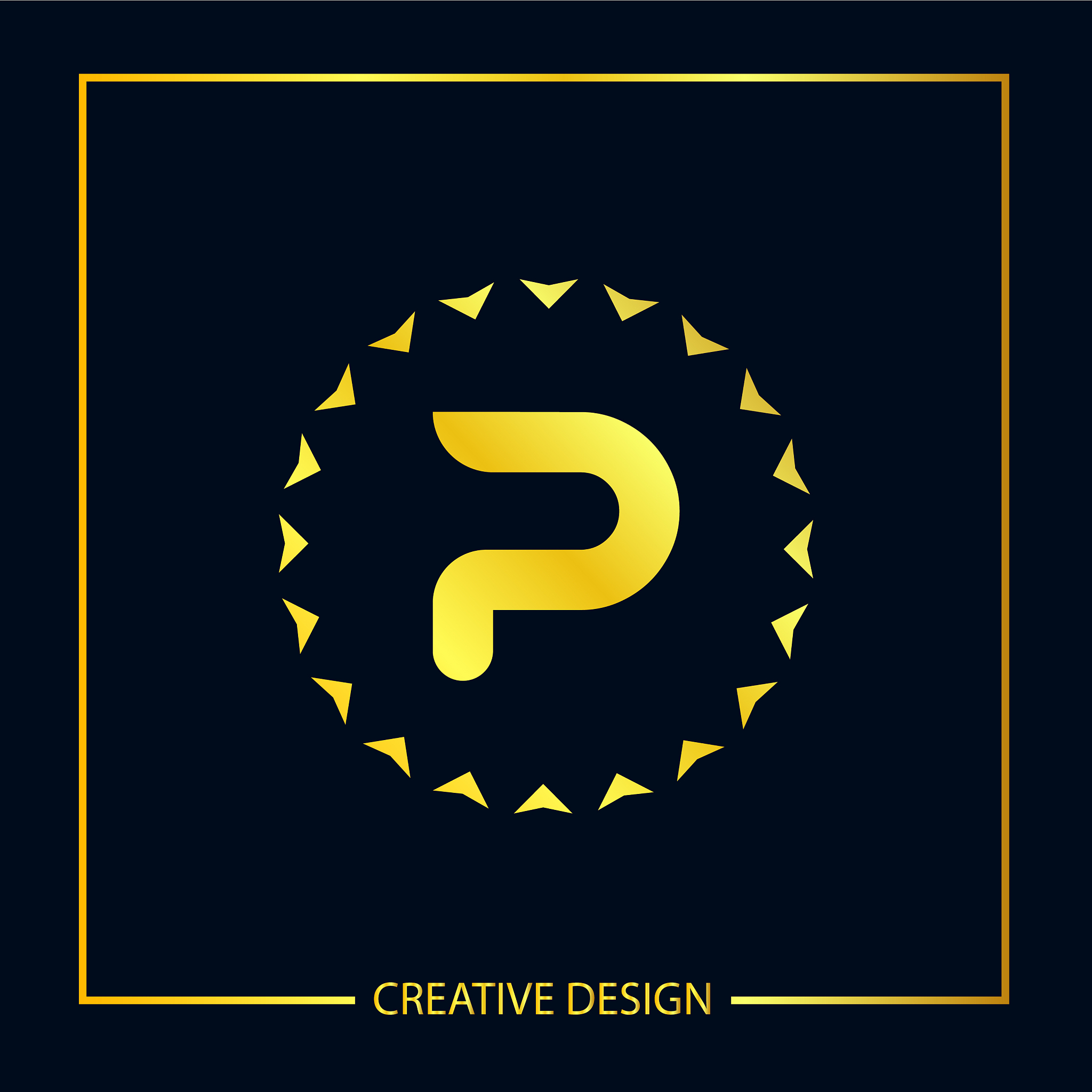 initial letter p logo template design