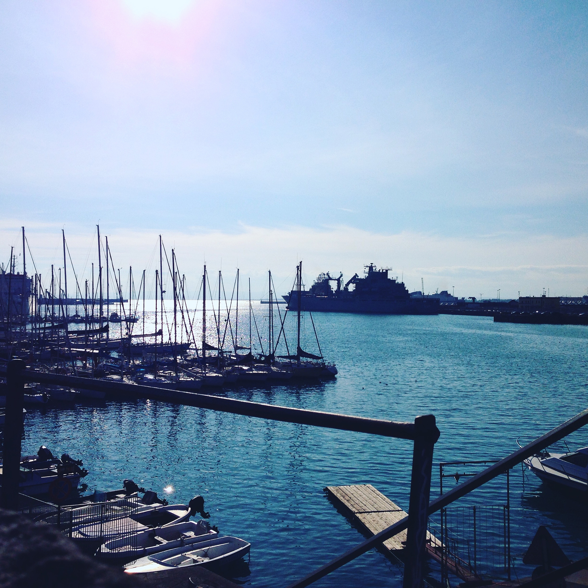 boats moored at harbor
