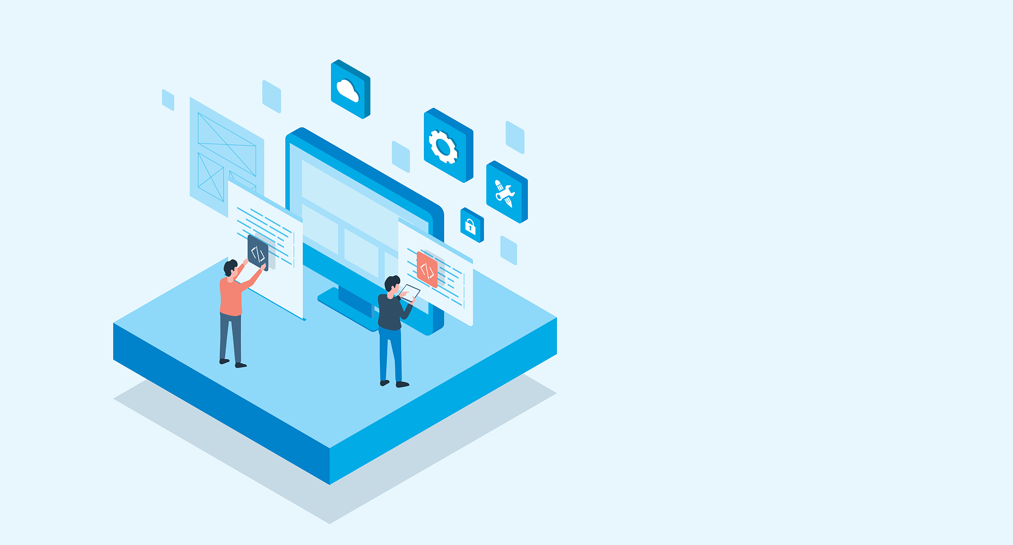 isometric flat vector web develop and web design team ,and peopl