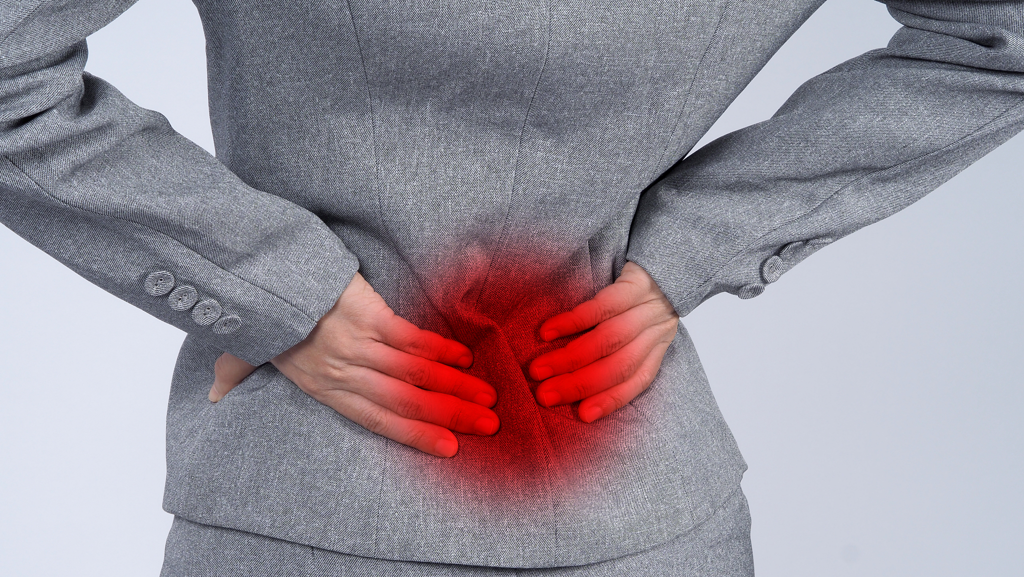business woman muscle suffering or painful from myositis or offi