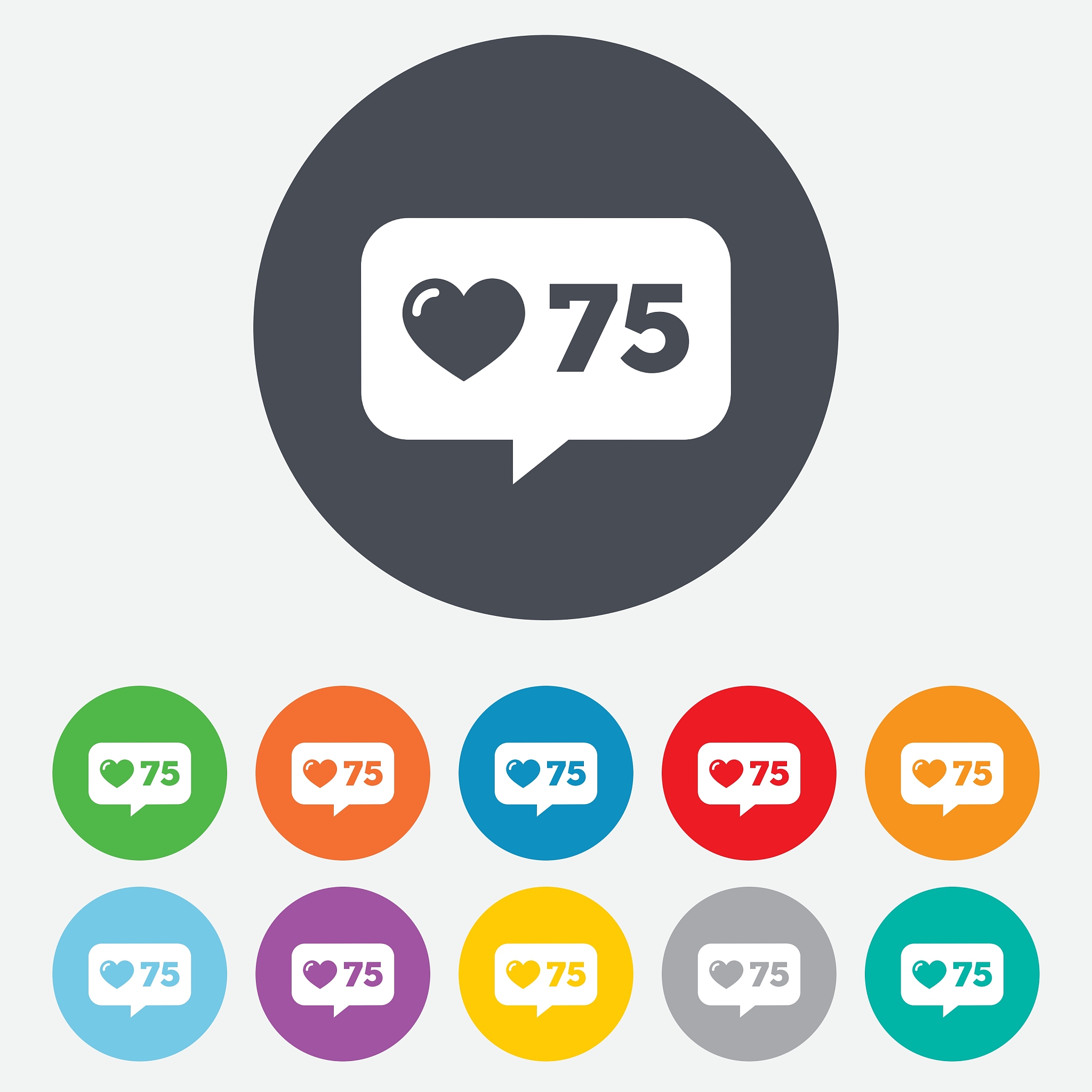 like counter icon notification speech bubble