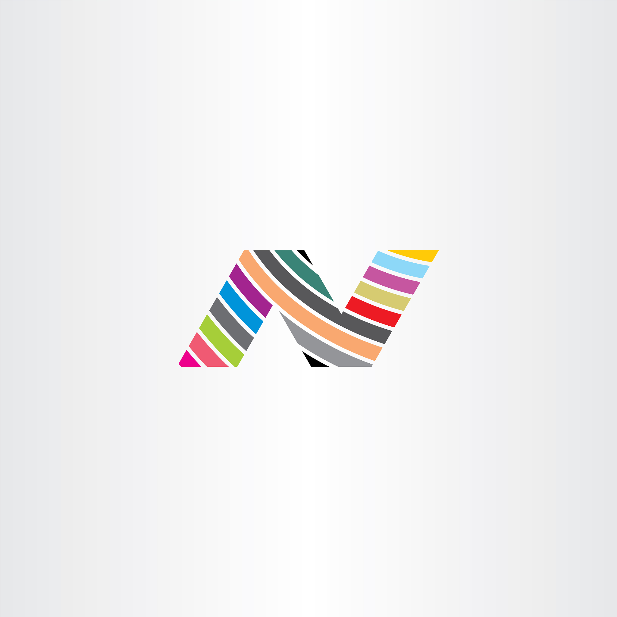 n colorful icon logo letter